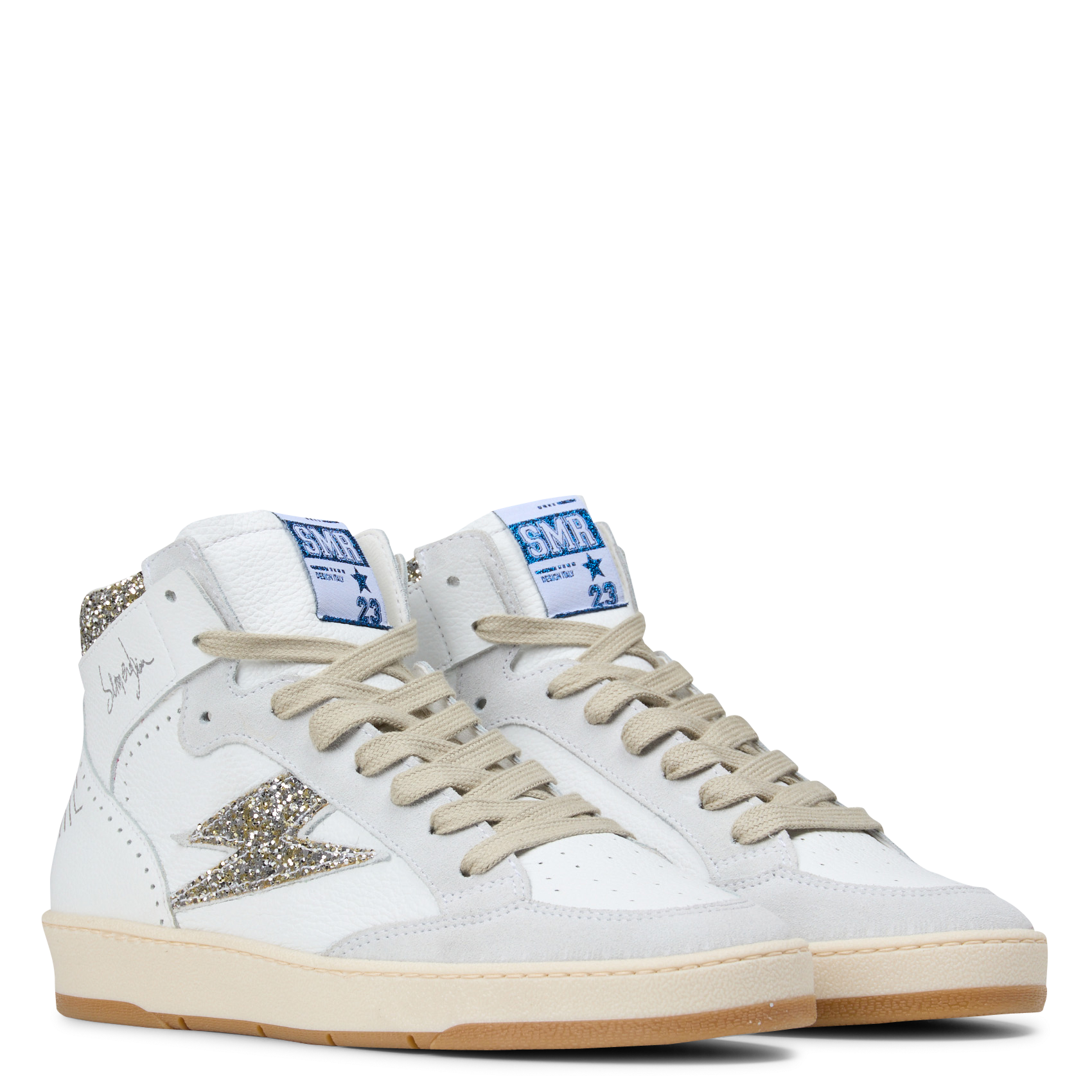 Hoge sneakers met pailletten SEMERDJIAN - SMR Wit