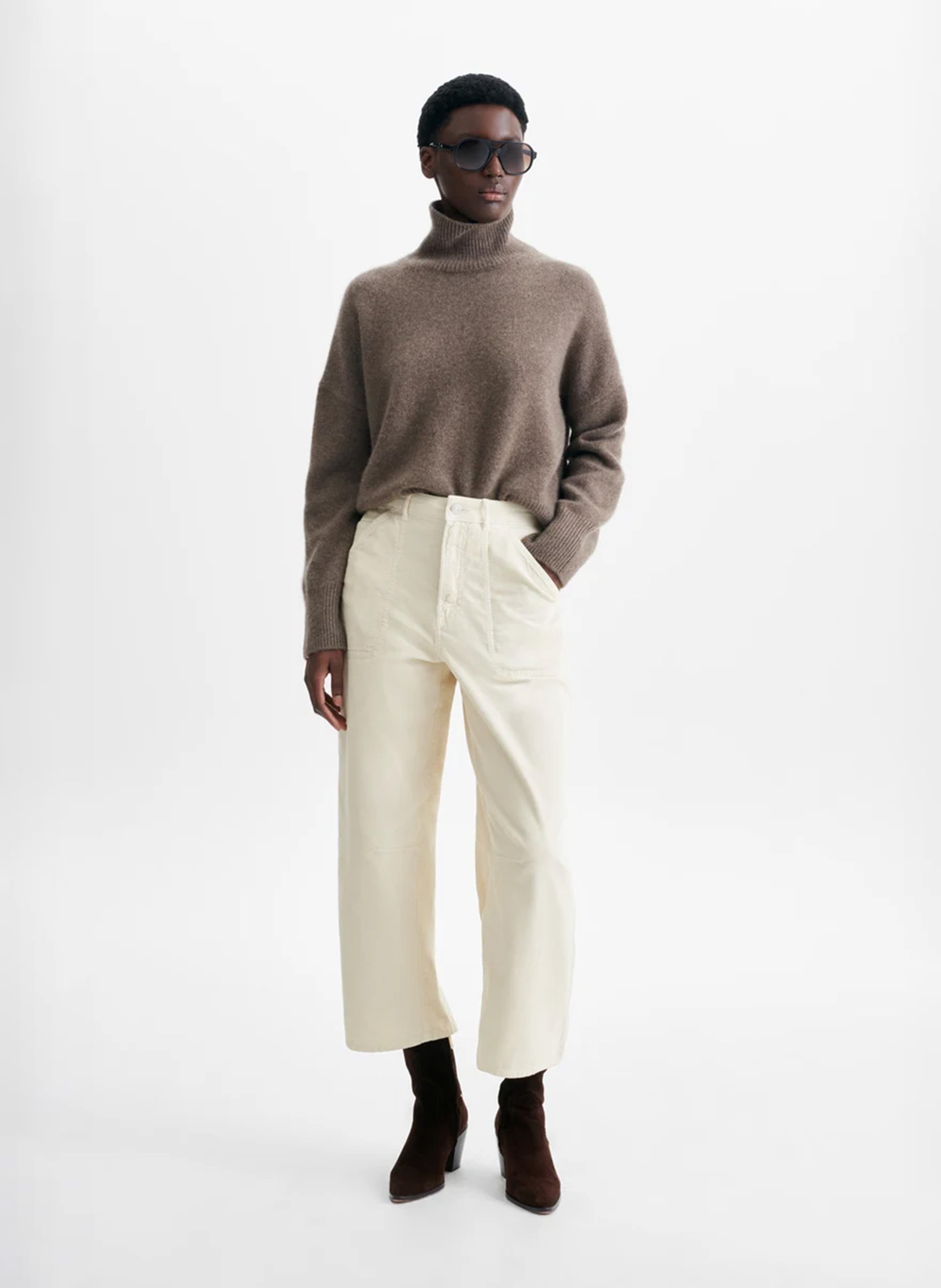 Wijde cropped jeans | Beige VANESSA BRUNO Dames
