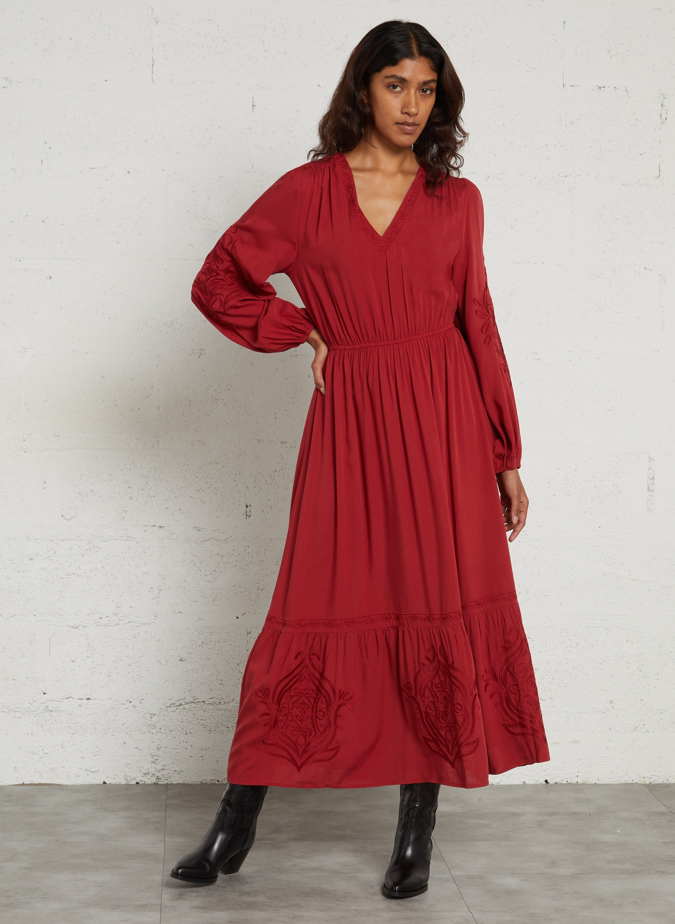 Robe longue cintrée à manches longues LA PETITE ETOILE