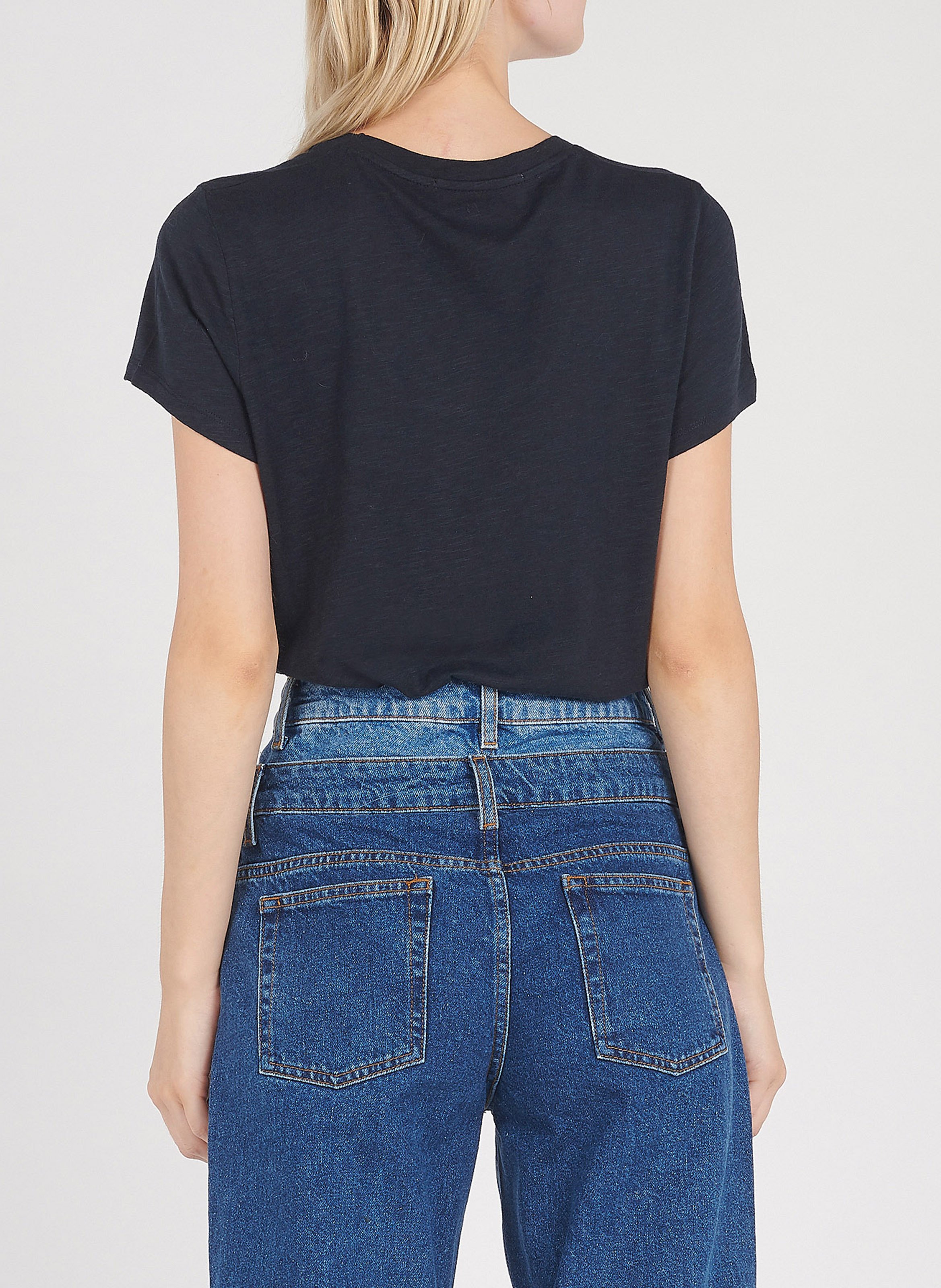 Tee-shirt col rond en coton mélangé AMERICAN VINTAGE Bleu