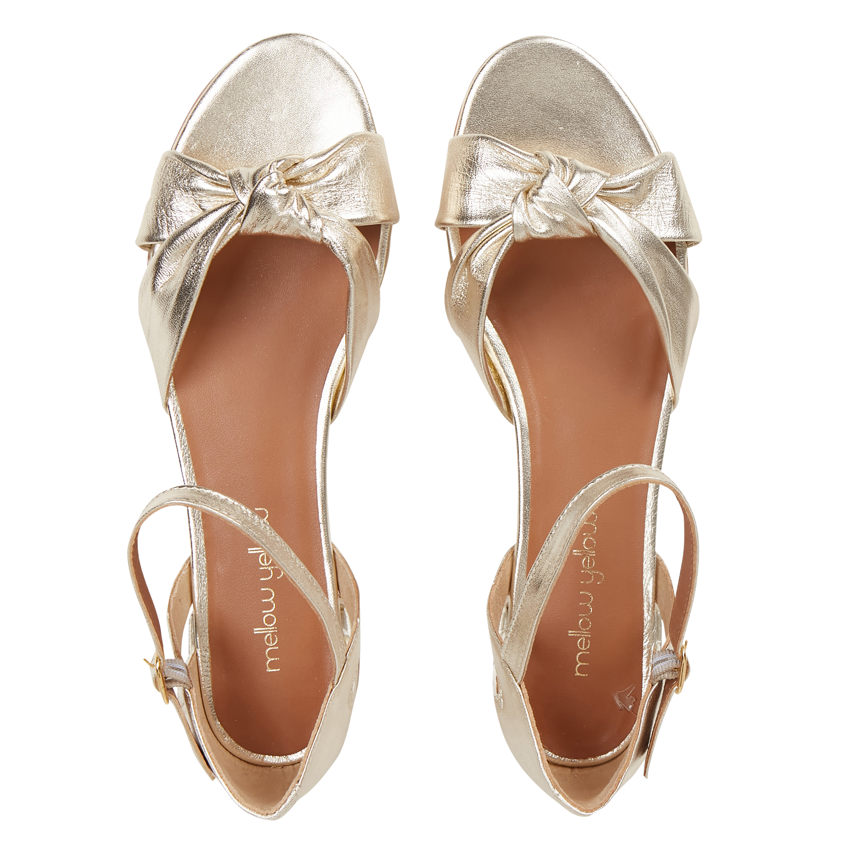 Platte, leren sandalen MELLOW YELLOW Goudkleurig