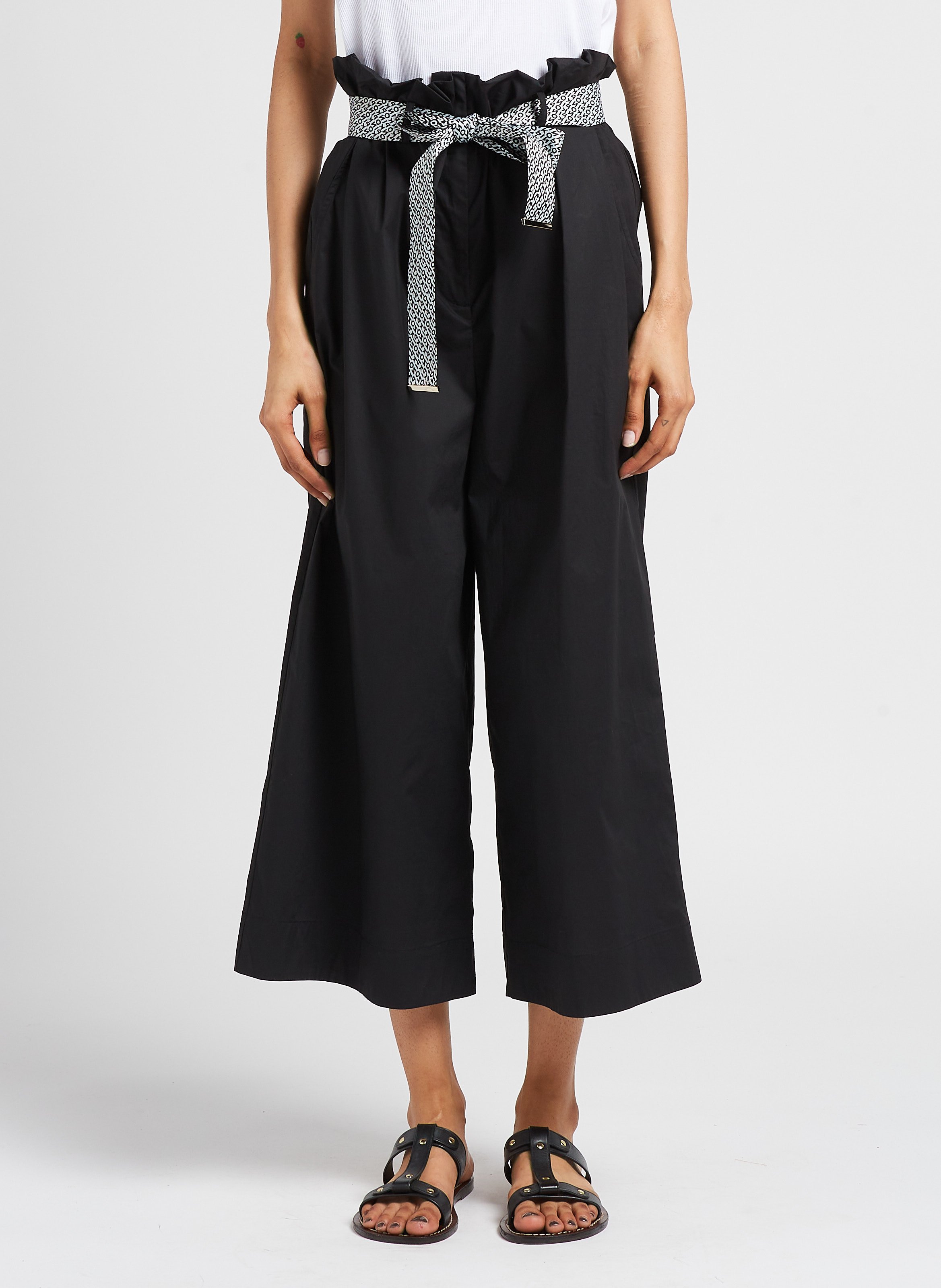 Katoenen carrotbroek met hoge taille PINKO Zwart