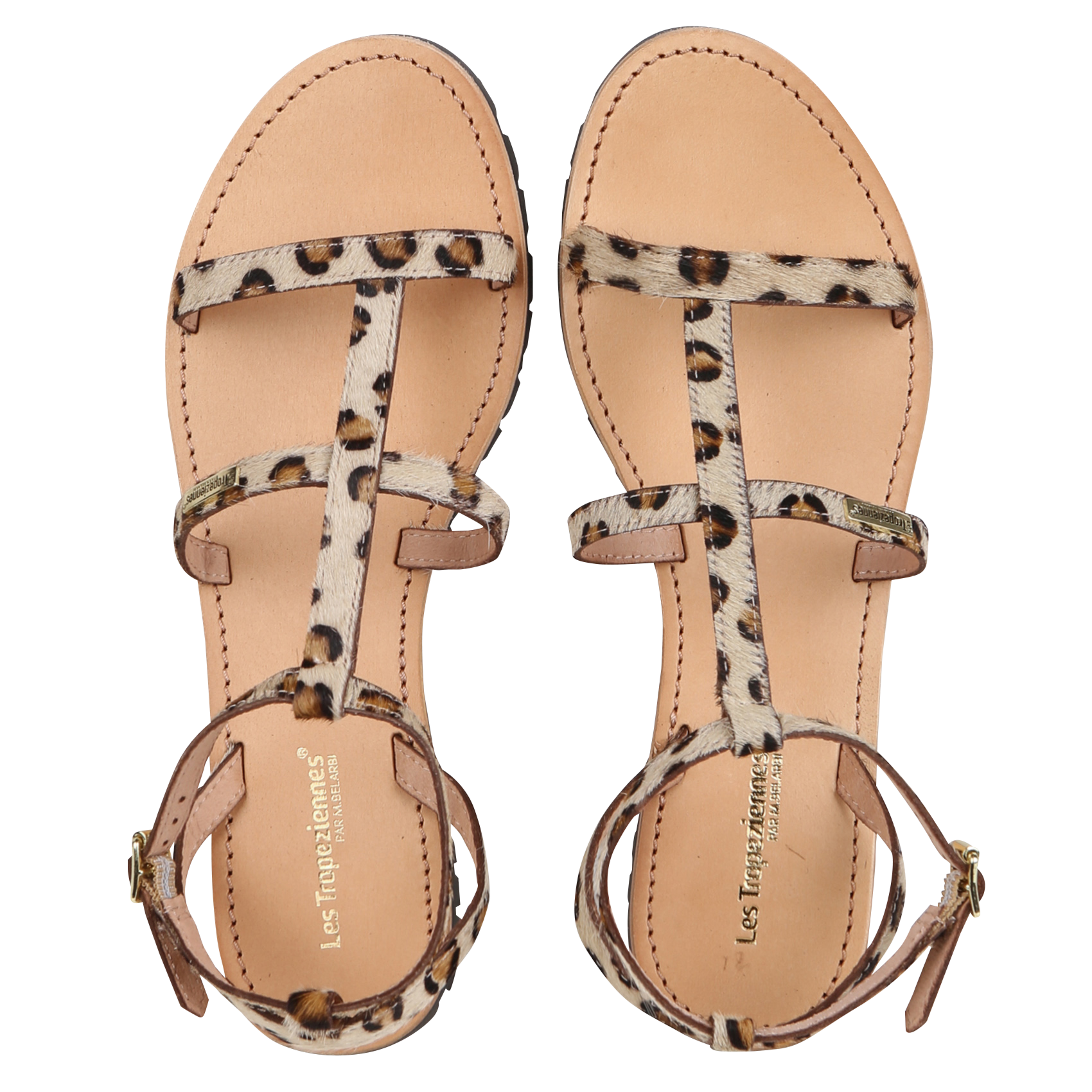 Sandales plates en cuir LES TROPEZIENNES PAR M.BELARBI Marron