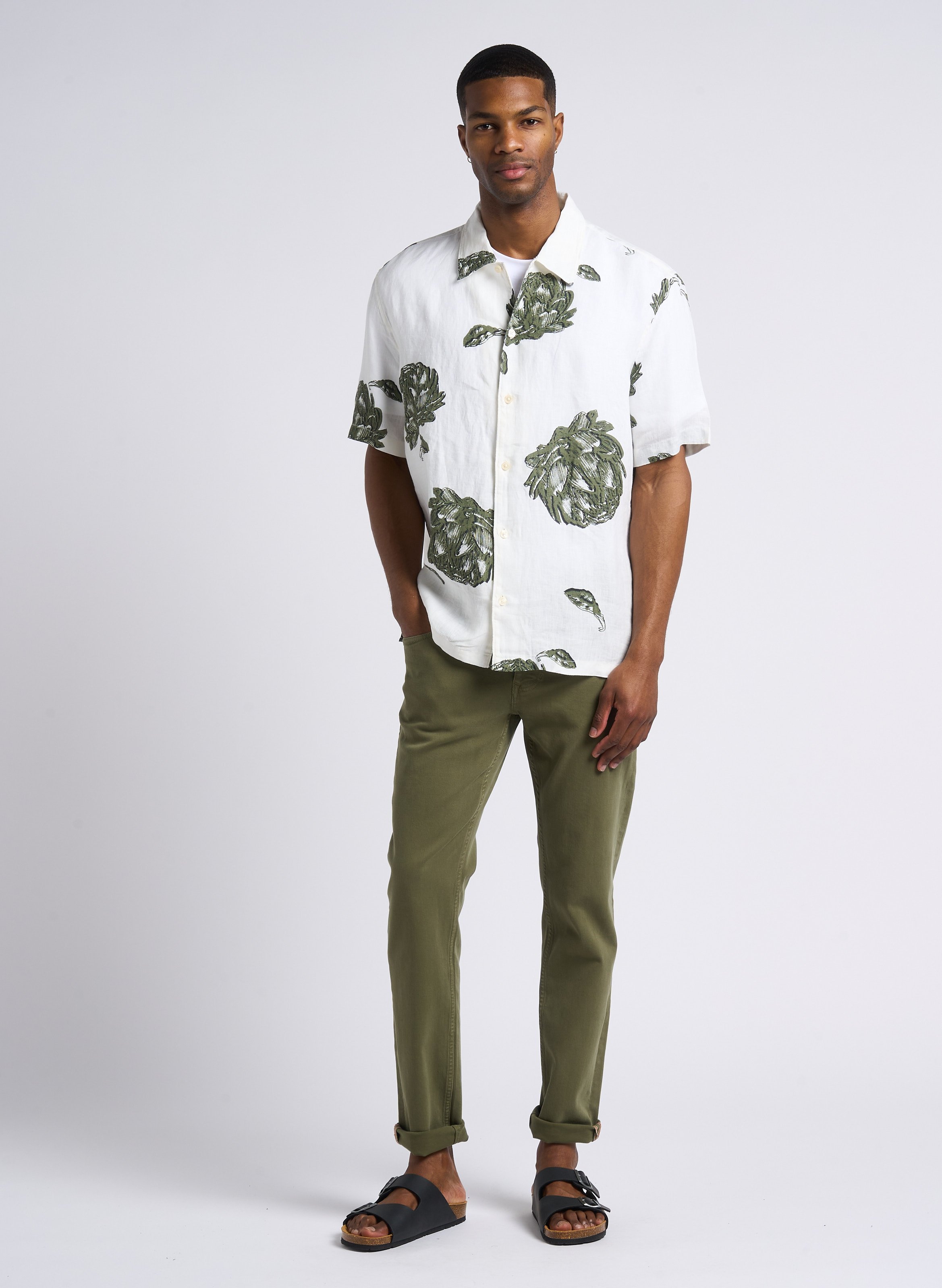 Regular-fit Printed Linen Shirt Multi Eg White Marc O 