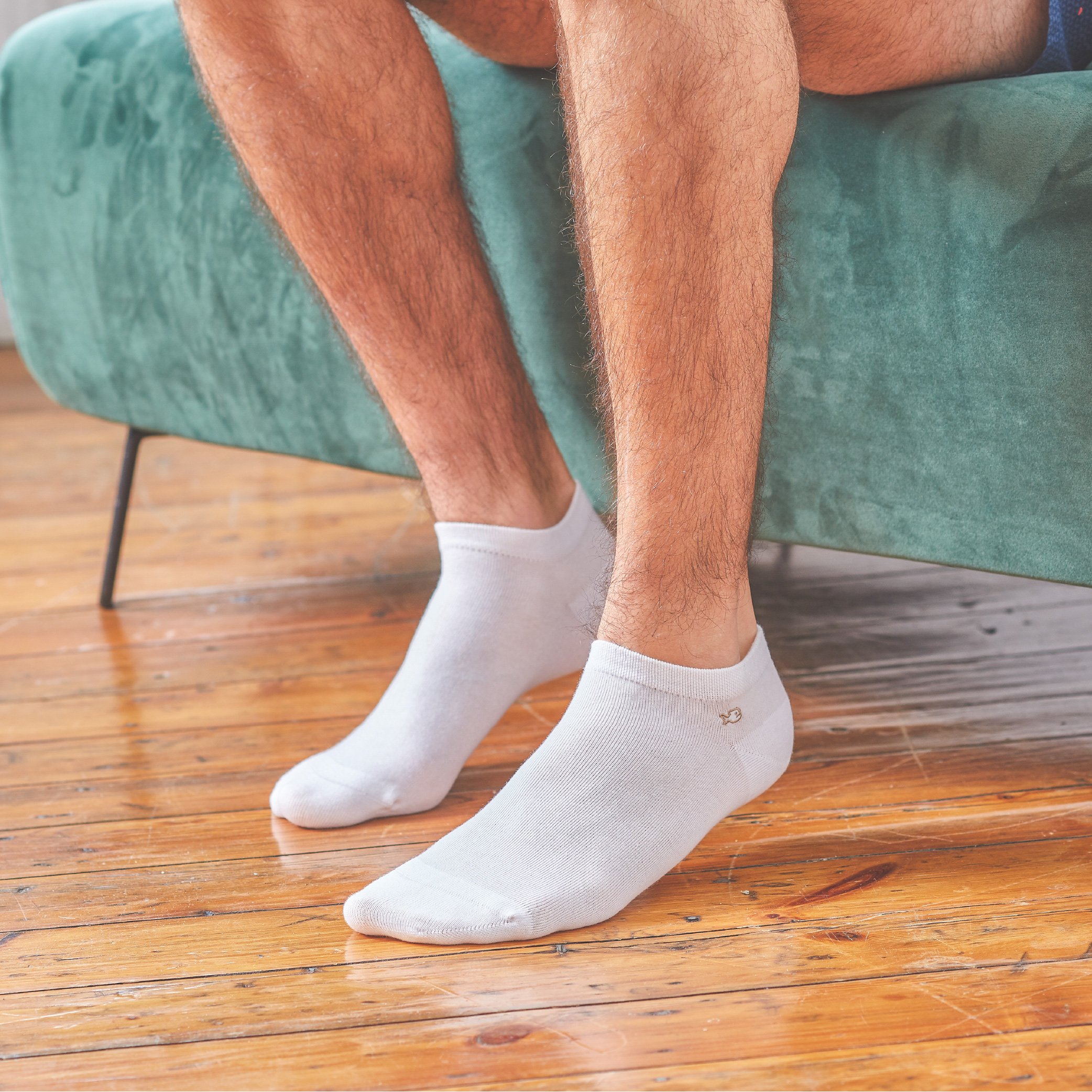 Solid combed cotton ankle socks BILLYBELT White