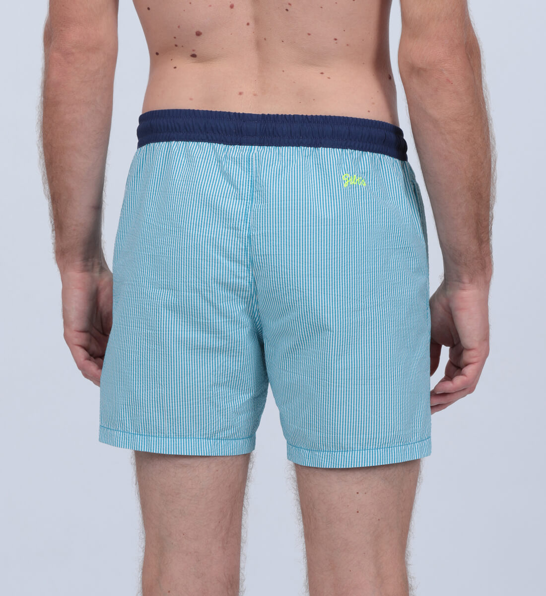 Swim shorts - turquoise seersucker GILI'S Blue