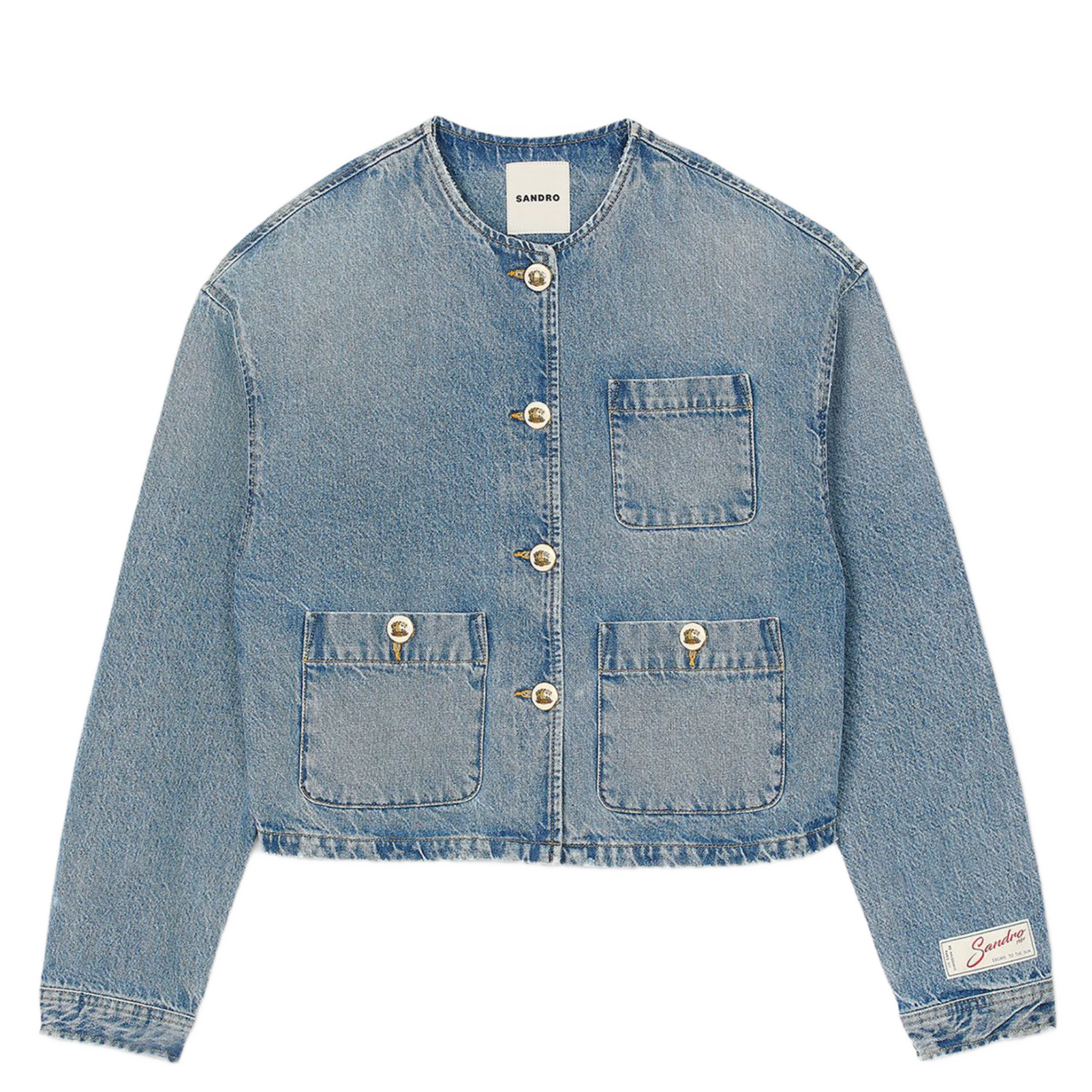 Rechte spijkerjas met knoopsluiting SANDRO Blauw