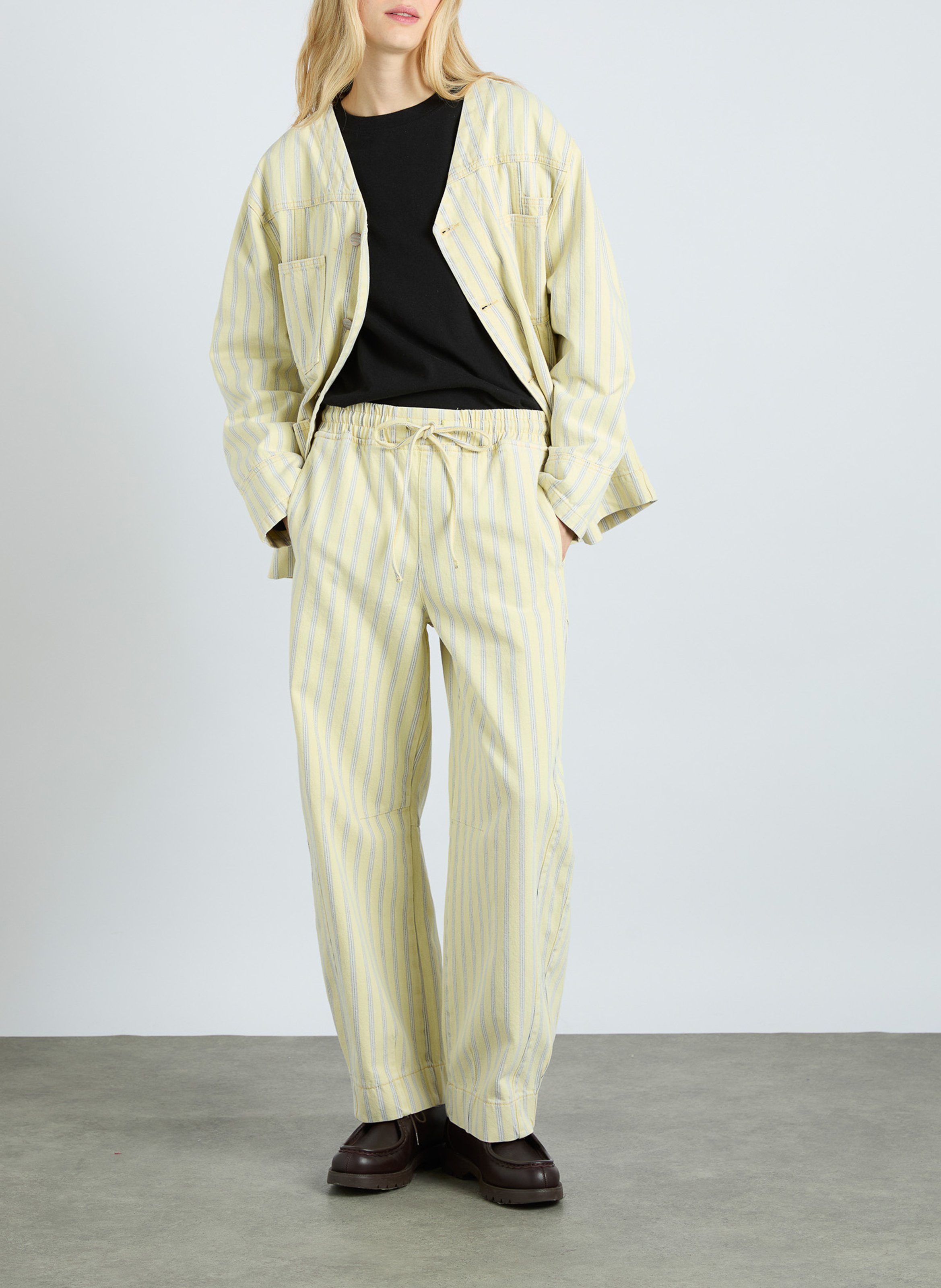 Striped jeans with elastic waistband DAMSON MADDER Yellow