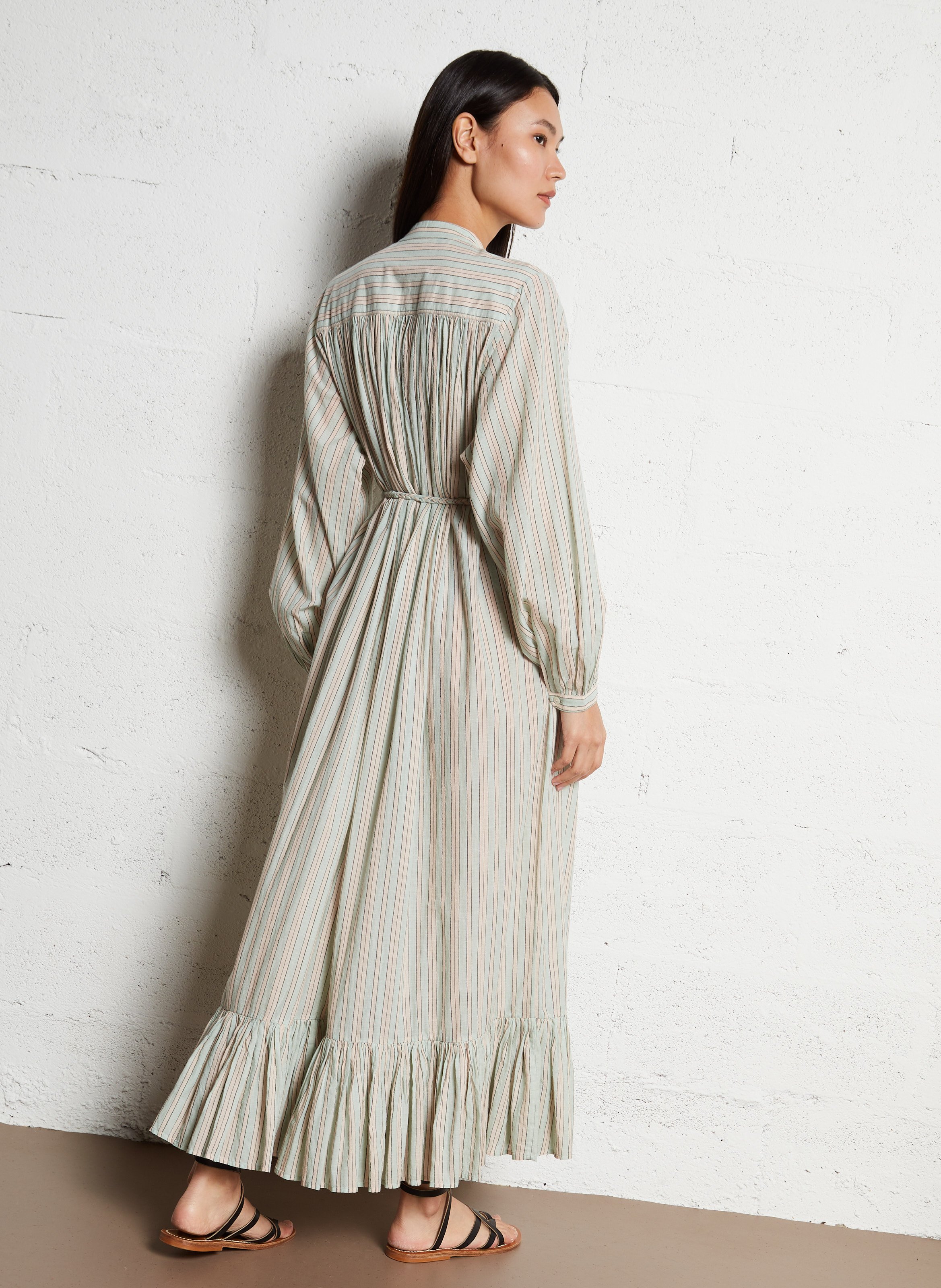 Gestreiftes Maxikleid aus Baumwolle LAURENCE BRAS Blau