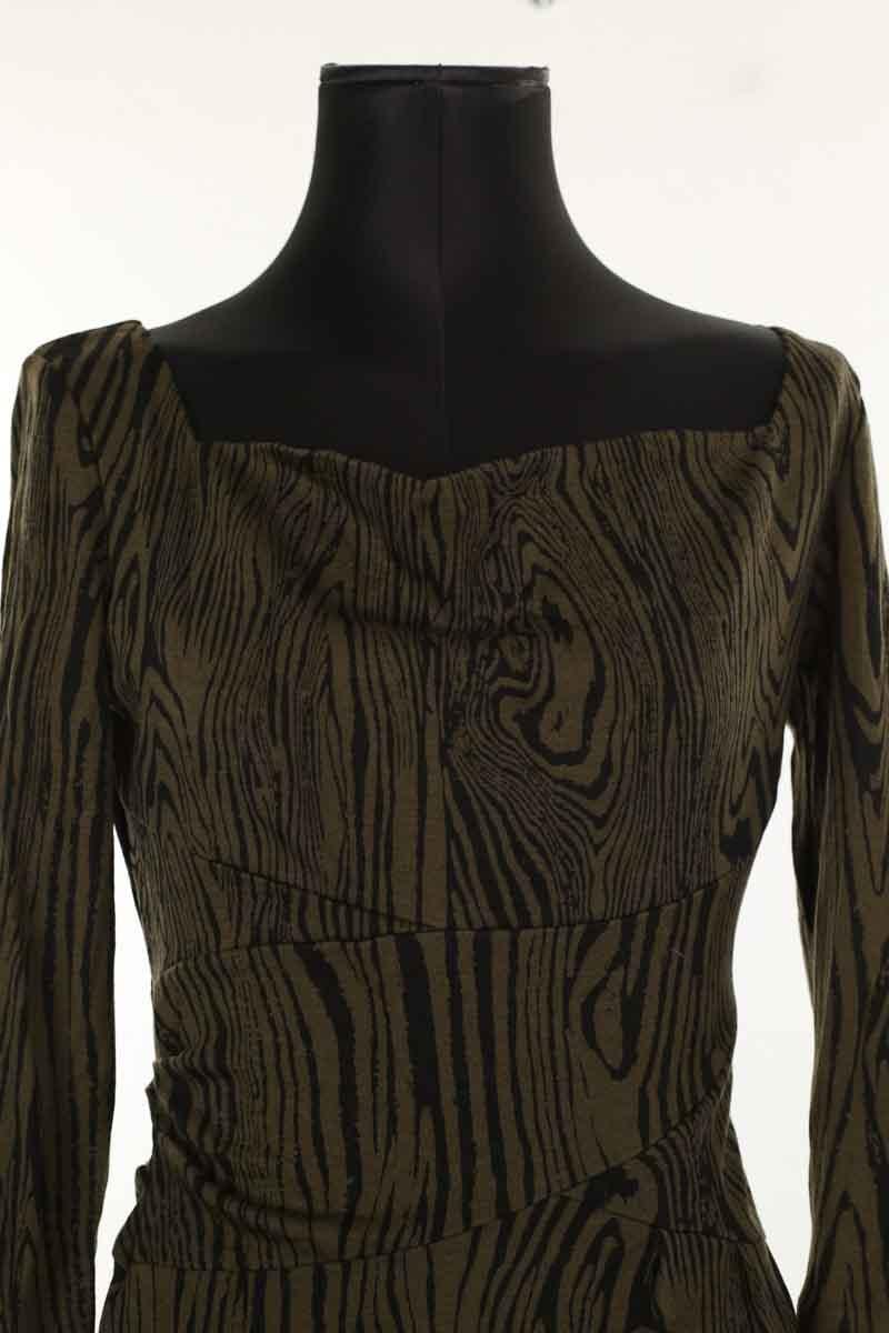 V-neck dress DIANE VON FURSTENBERG - Seconde Main Khaki