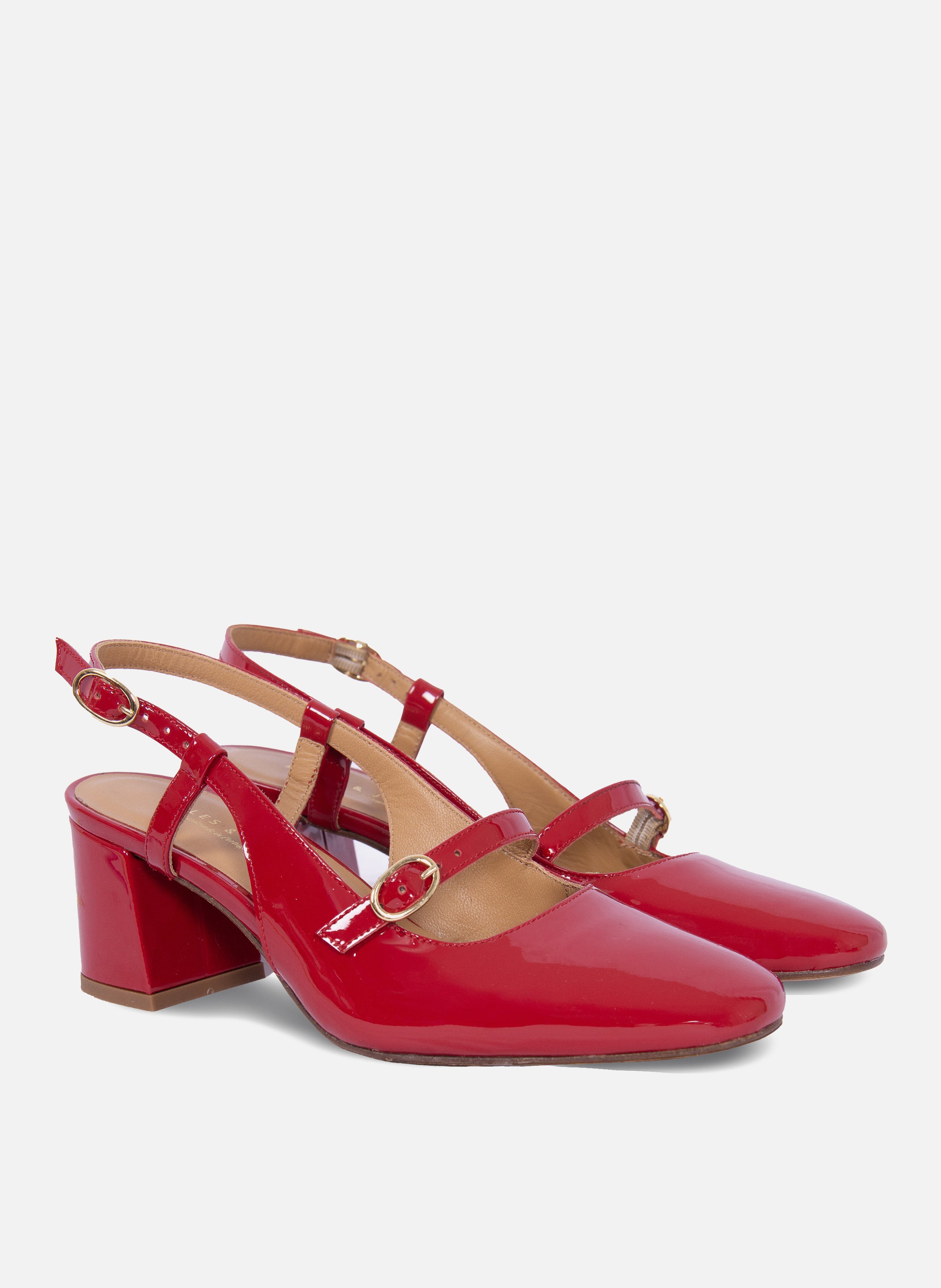 Patent leather slingbacks JULES & JENN Red