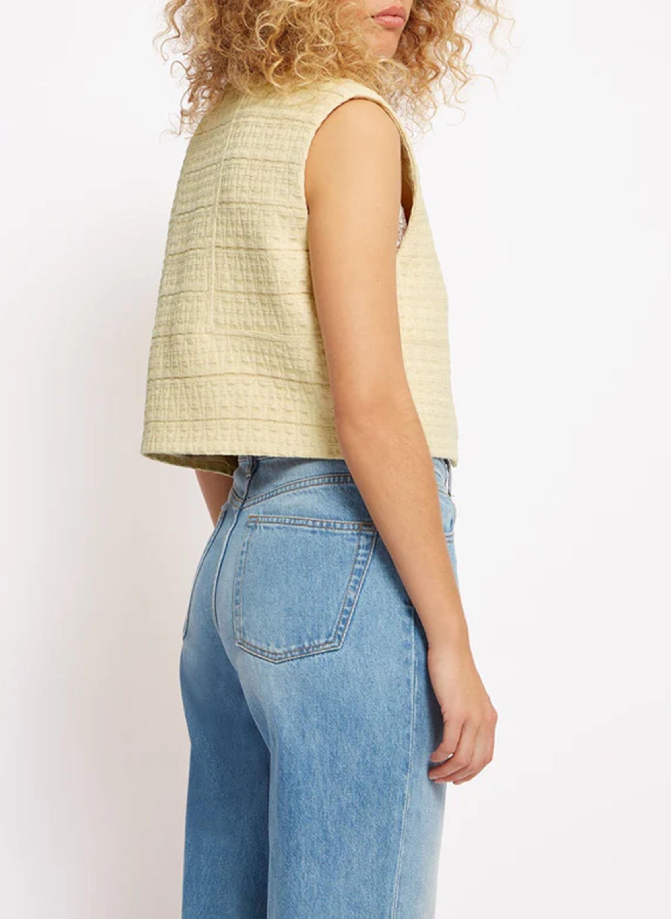 Gilet sans manches effet raphia ROSEANNA Beige