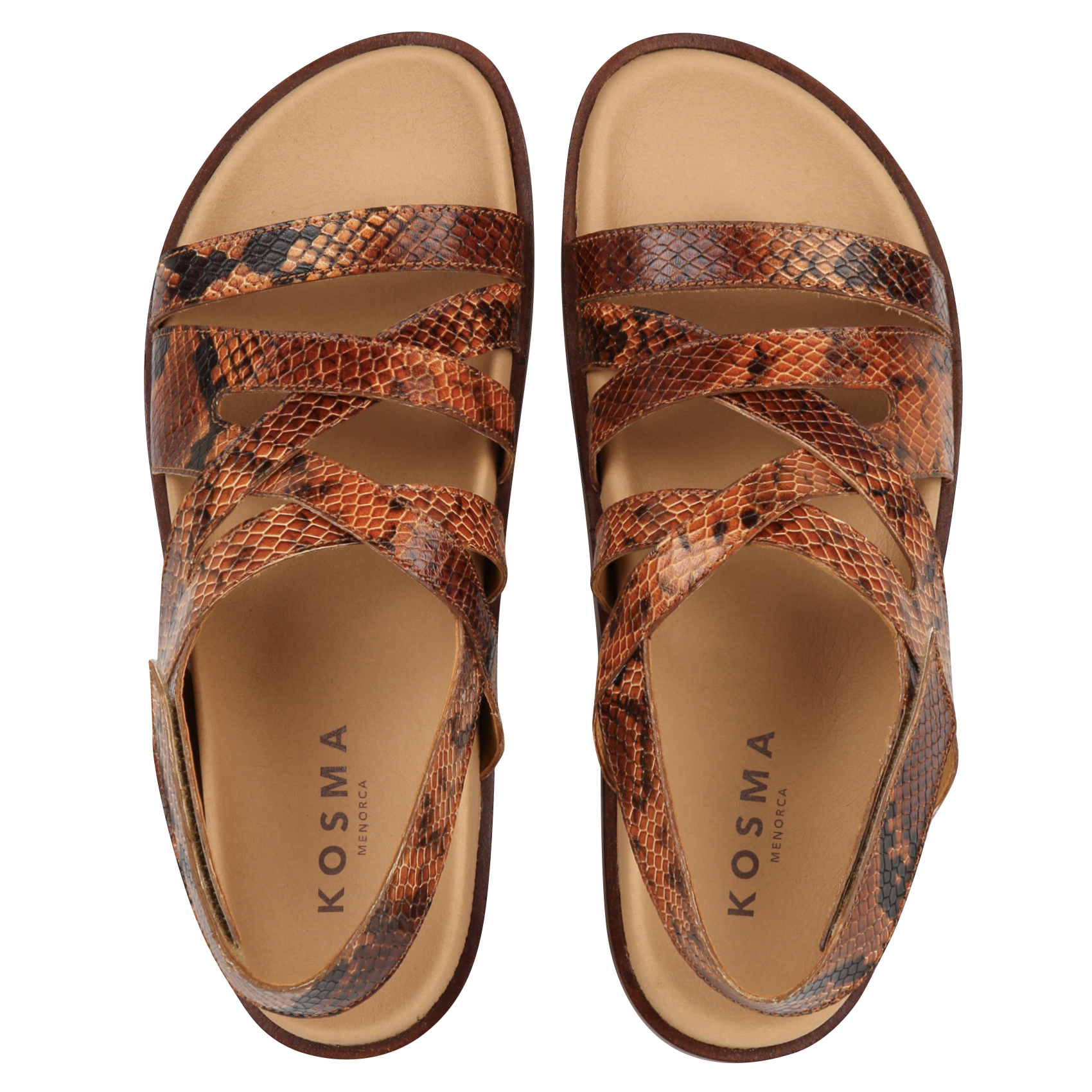 Sandales plates en cuir imprimé KOSMA MENORCA Multicolore