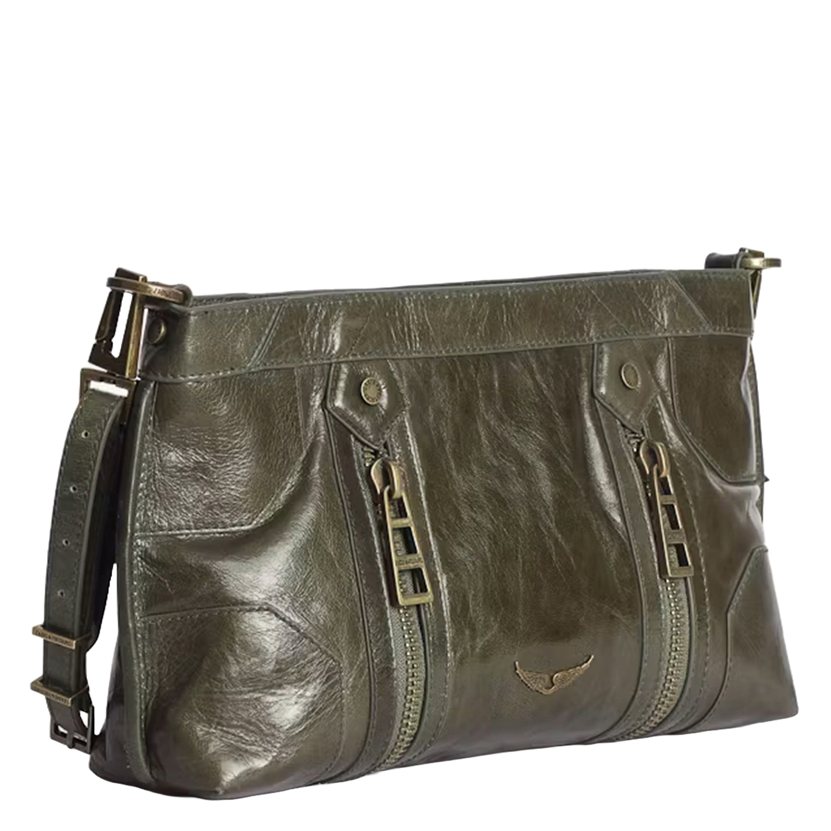 Lakleren schoudertas ZADIG&VOLTAIRE Groen