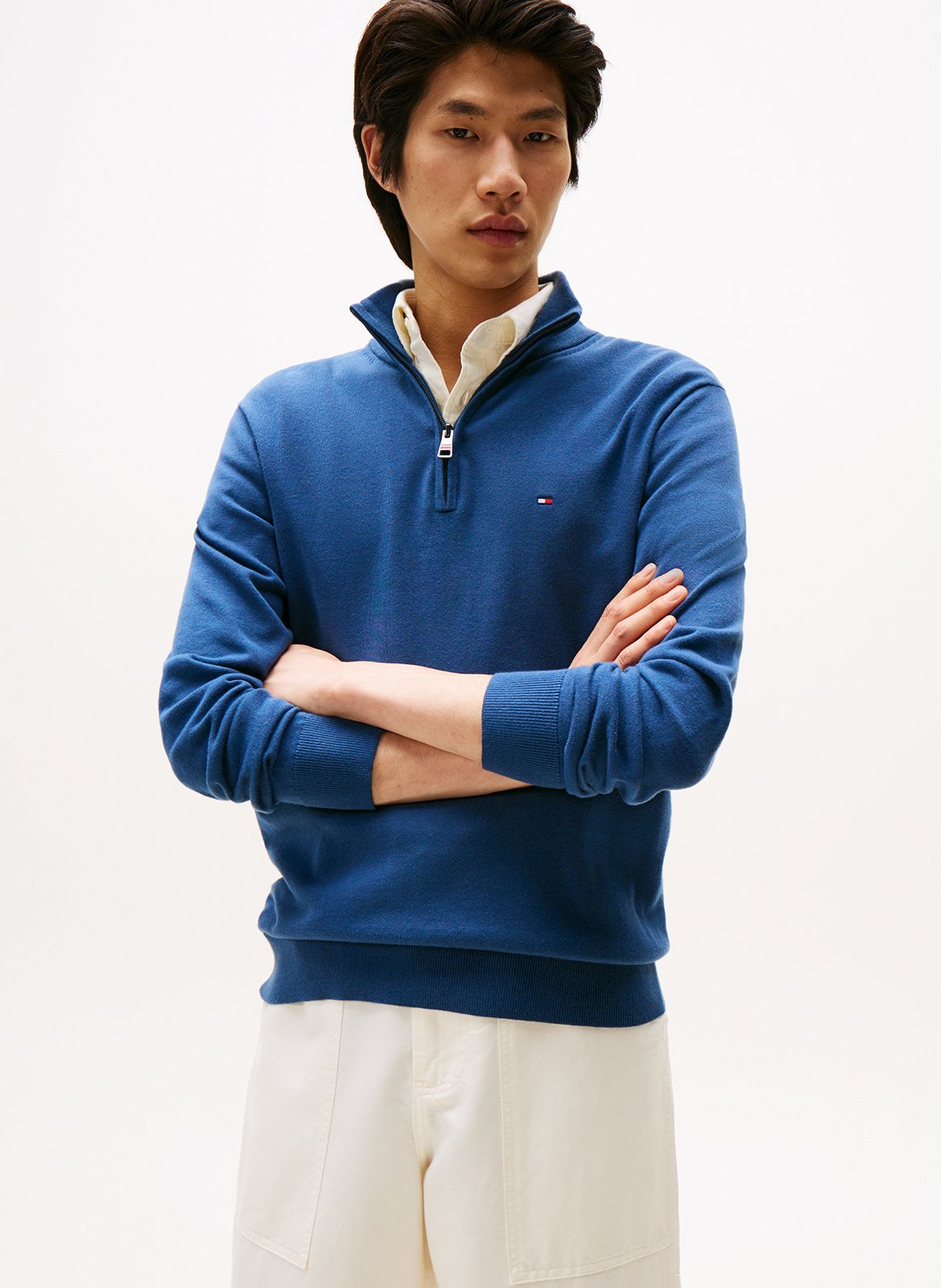 Straight cotton sweater TOMMY HILFIGER Blue