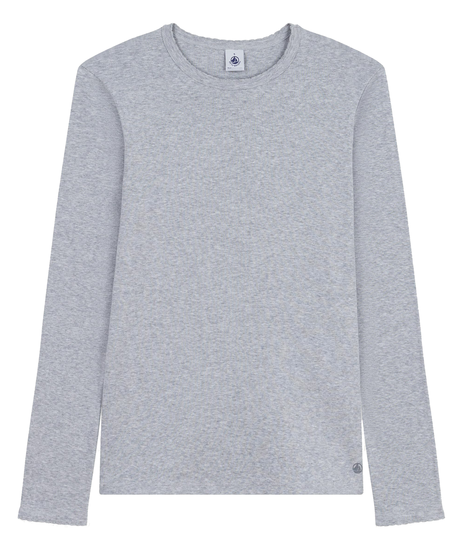 Tee-shirt col rond en coton PETIT BATEAU Gris