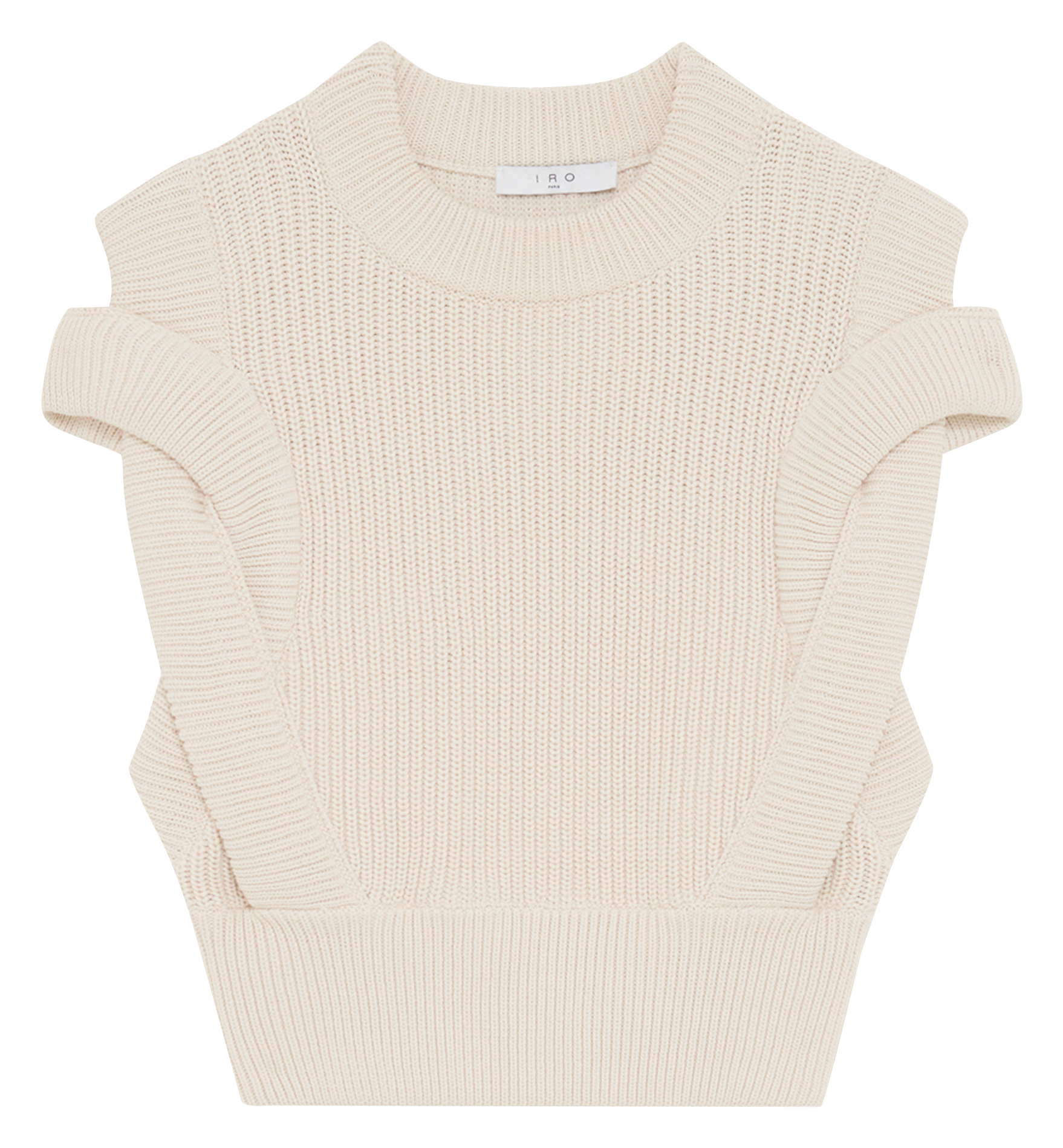Pull sans manches maille côtes IRO Beige