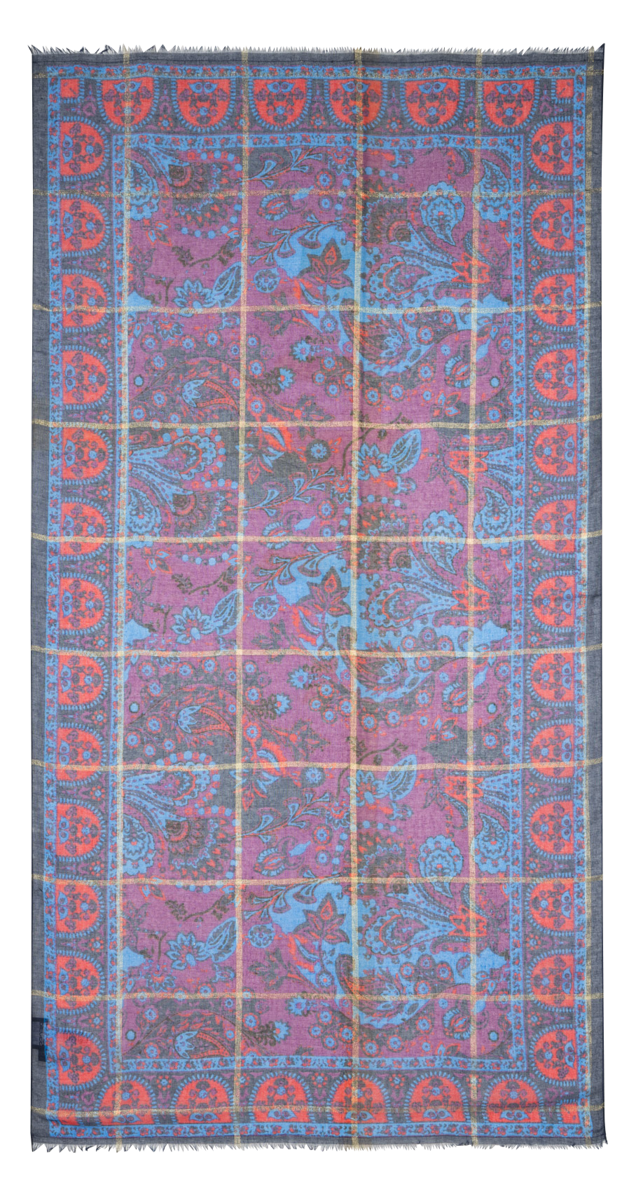 Paisley print scarf PIECES Blue