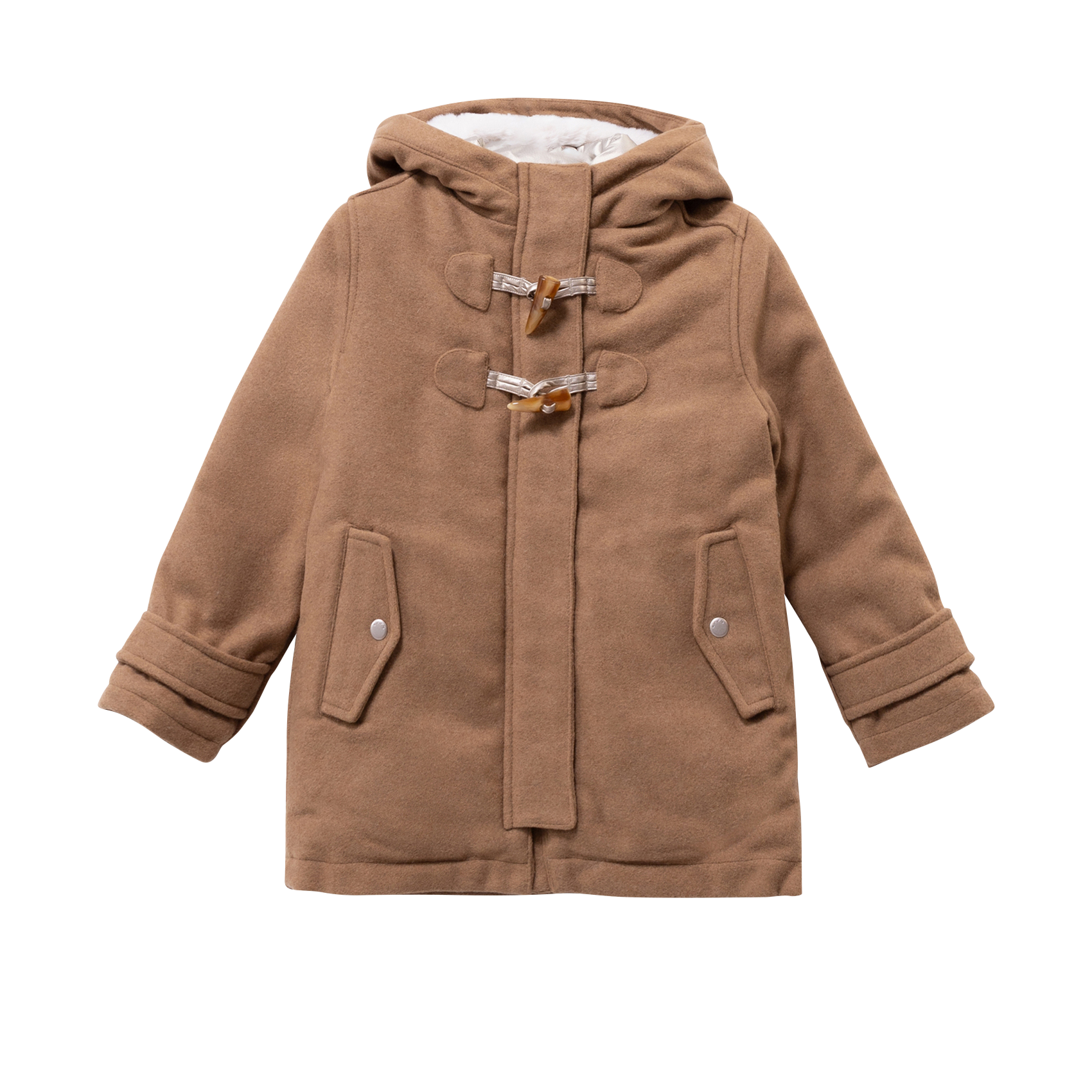 Manteau à capuche en lainage IKKS JUNIOR Marron