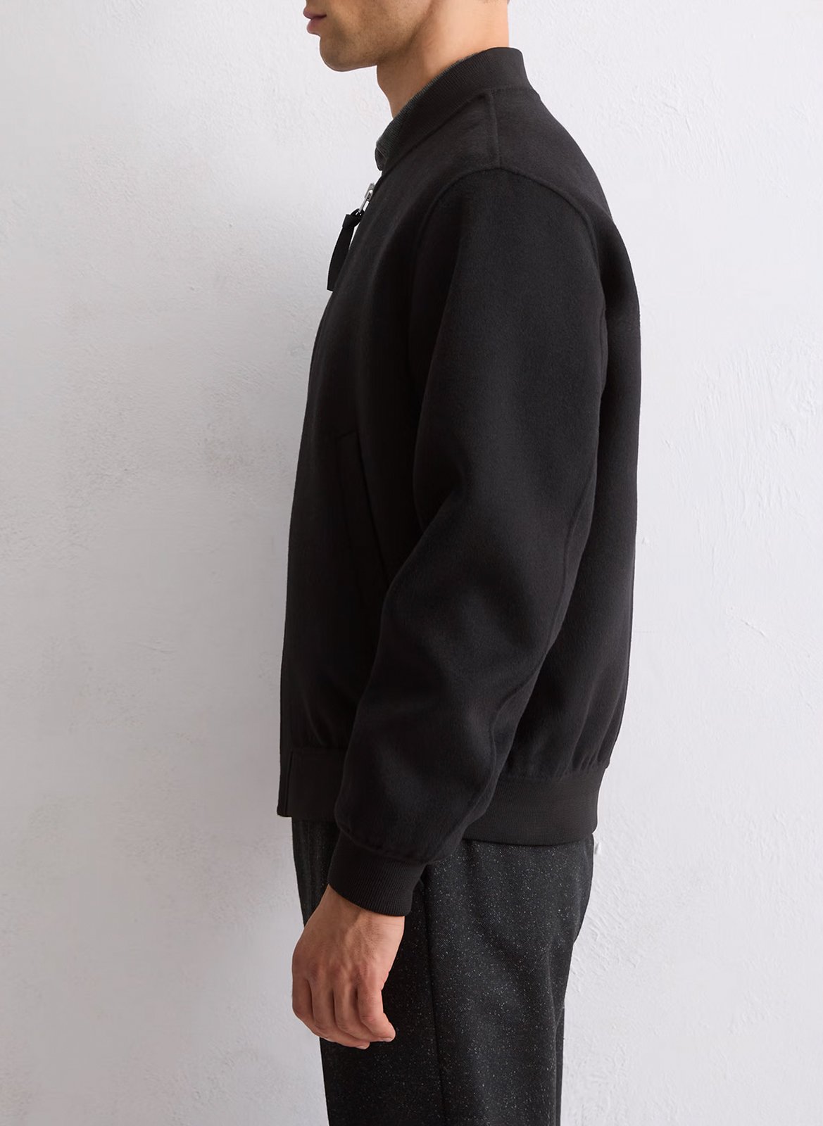 Veste droite zippée unie en laine mélangée MARC O'POLO Noir