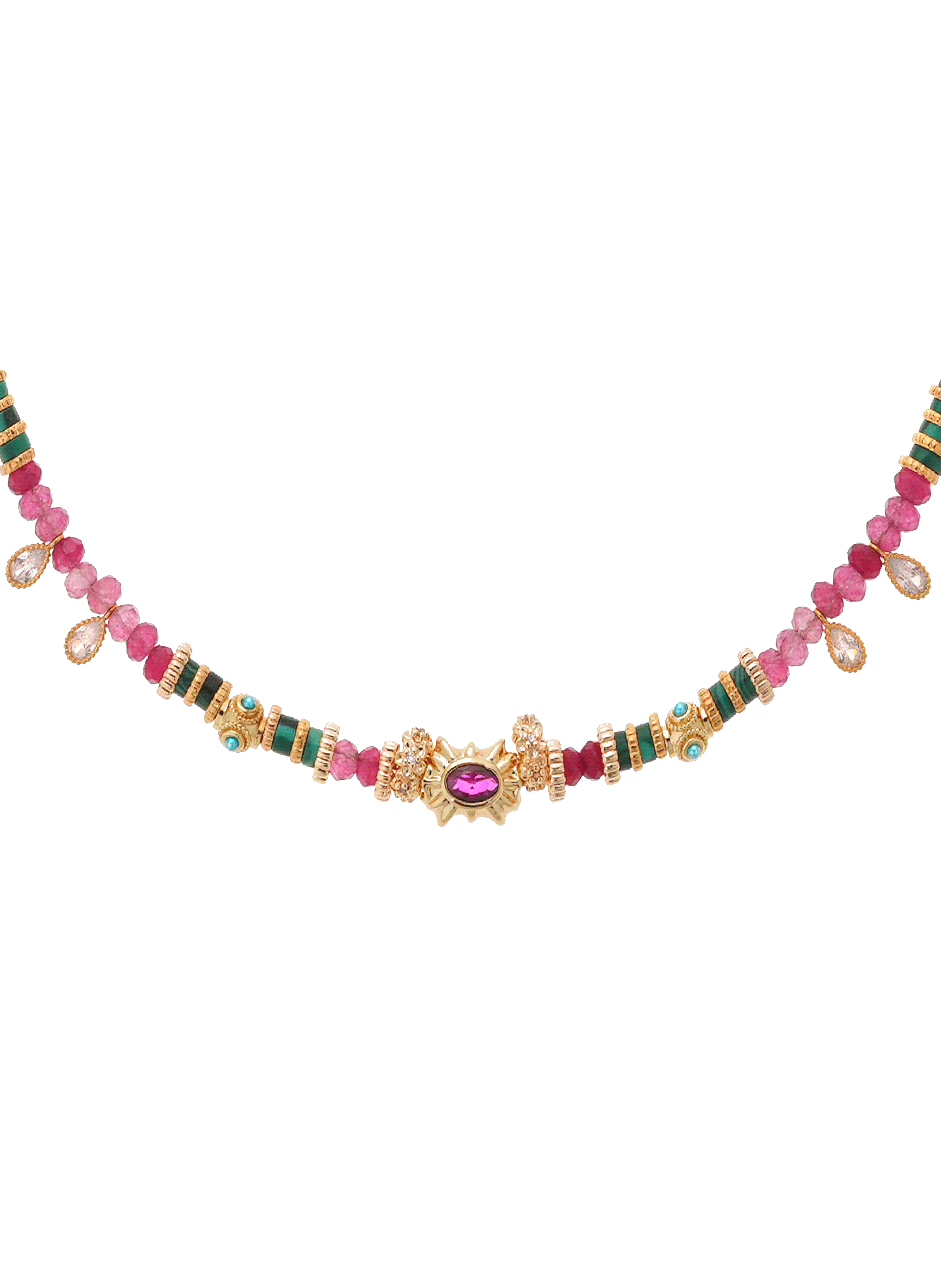 Necklace with beads and drop beads HIPANEMA Pink
