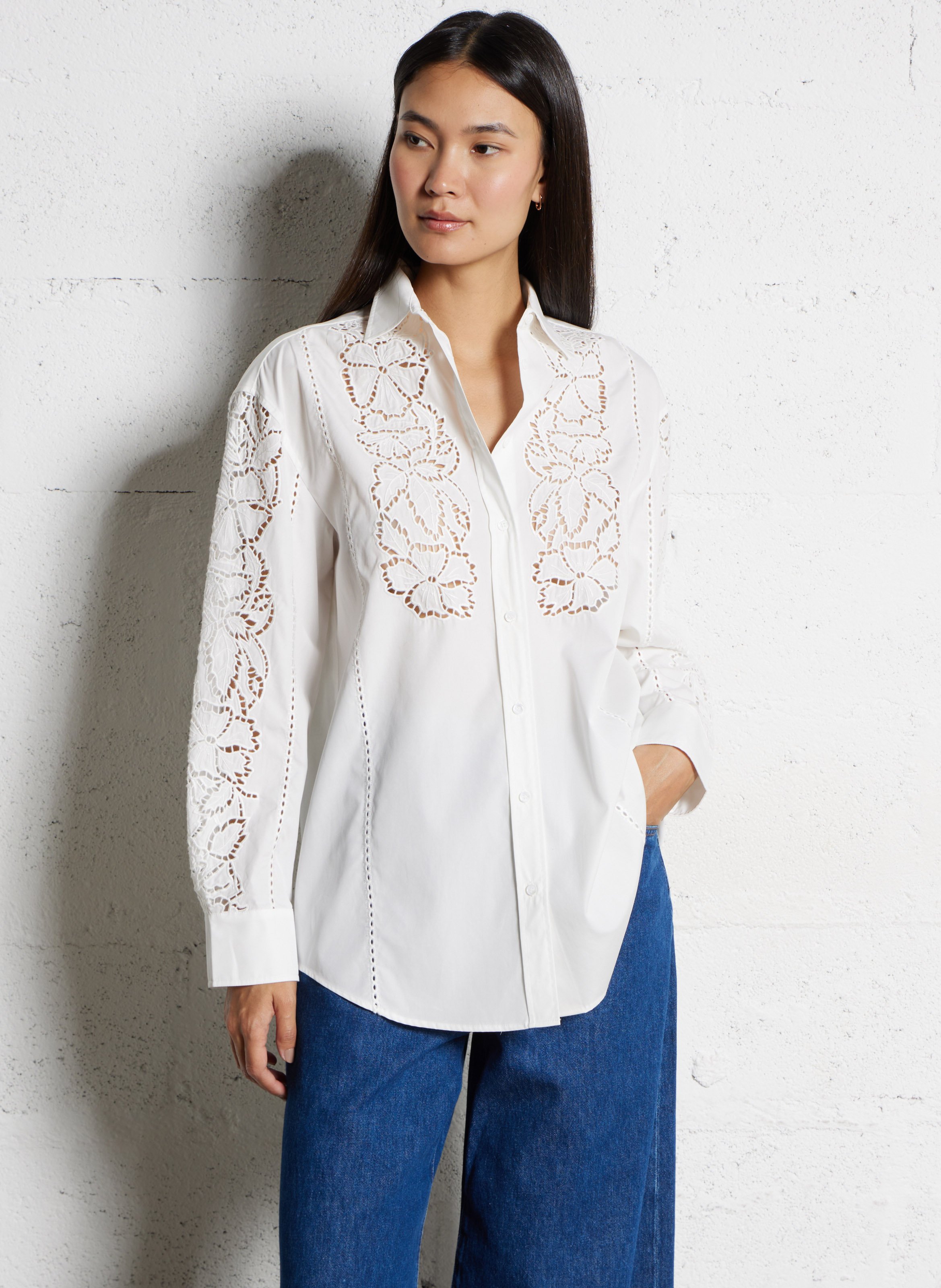 Chemise ample col classique en coton MAX MARA WEEK END Blanc