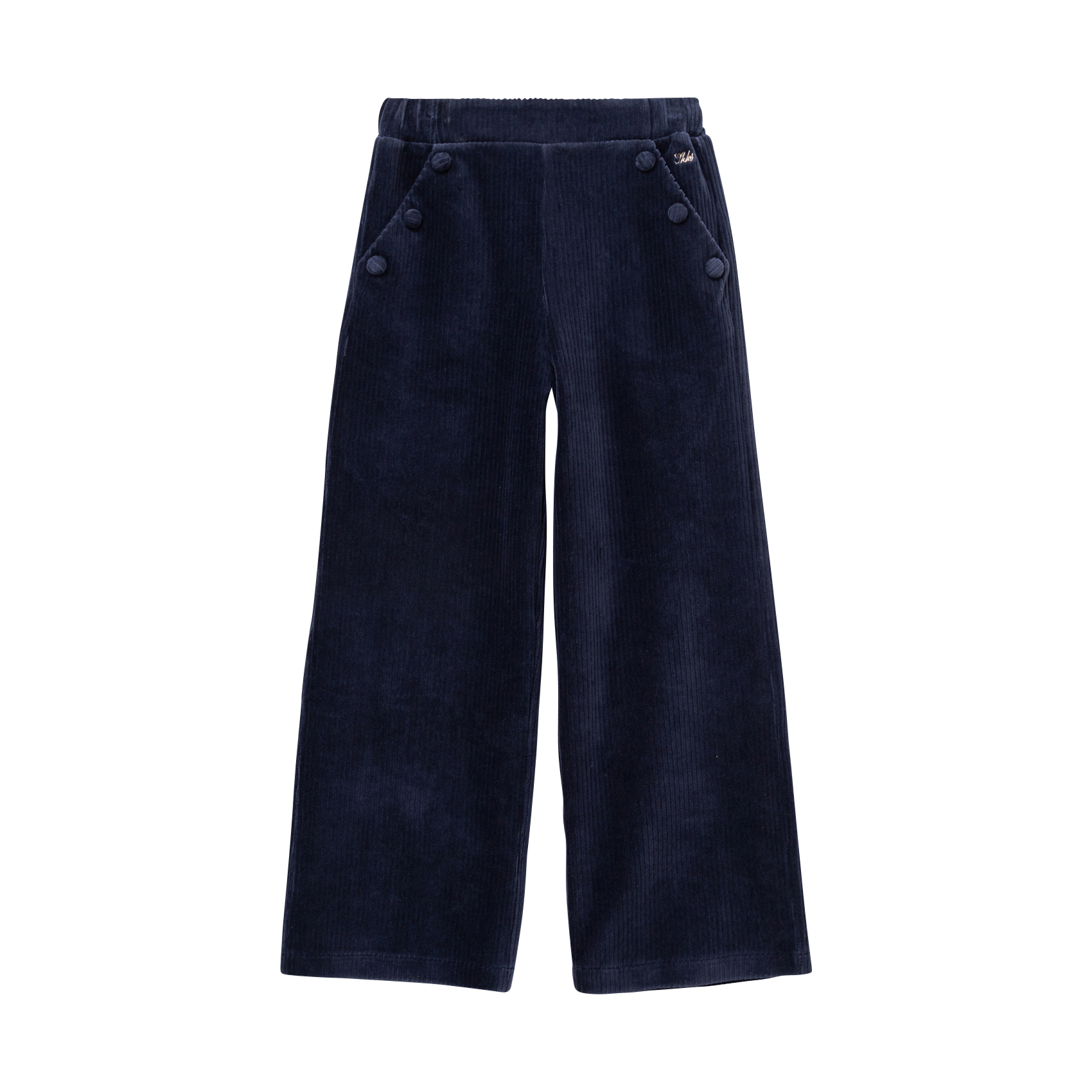 Pantalon large côtelé en coton mélangé IKKS JUNIOR Bleu