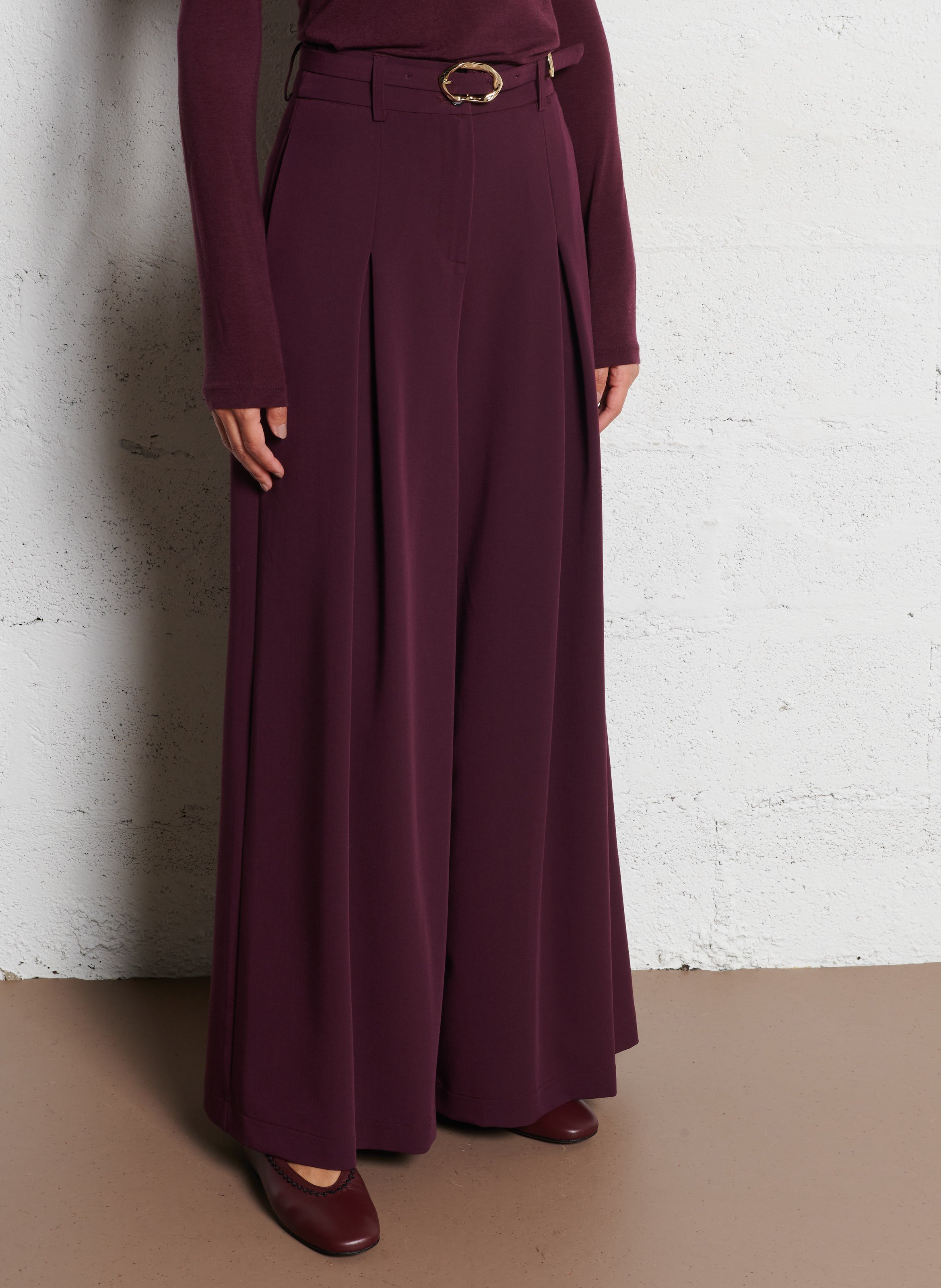 Pantalon ample taille haute ceinturé IMPERIAL Violet