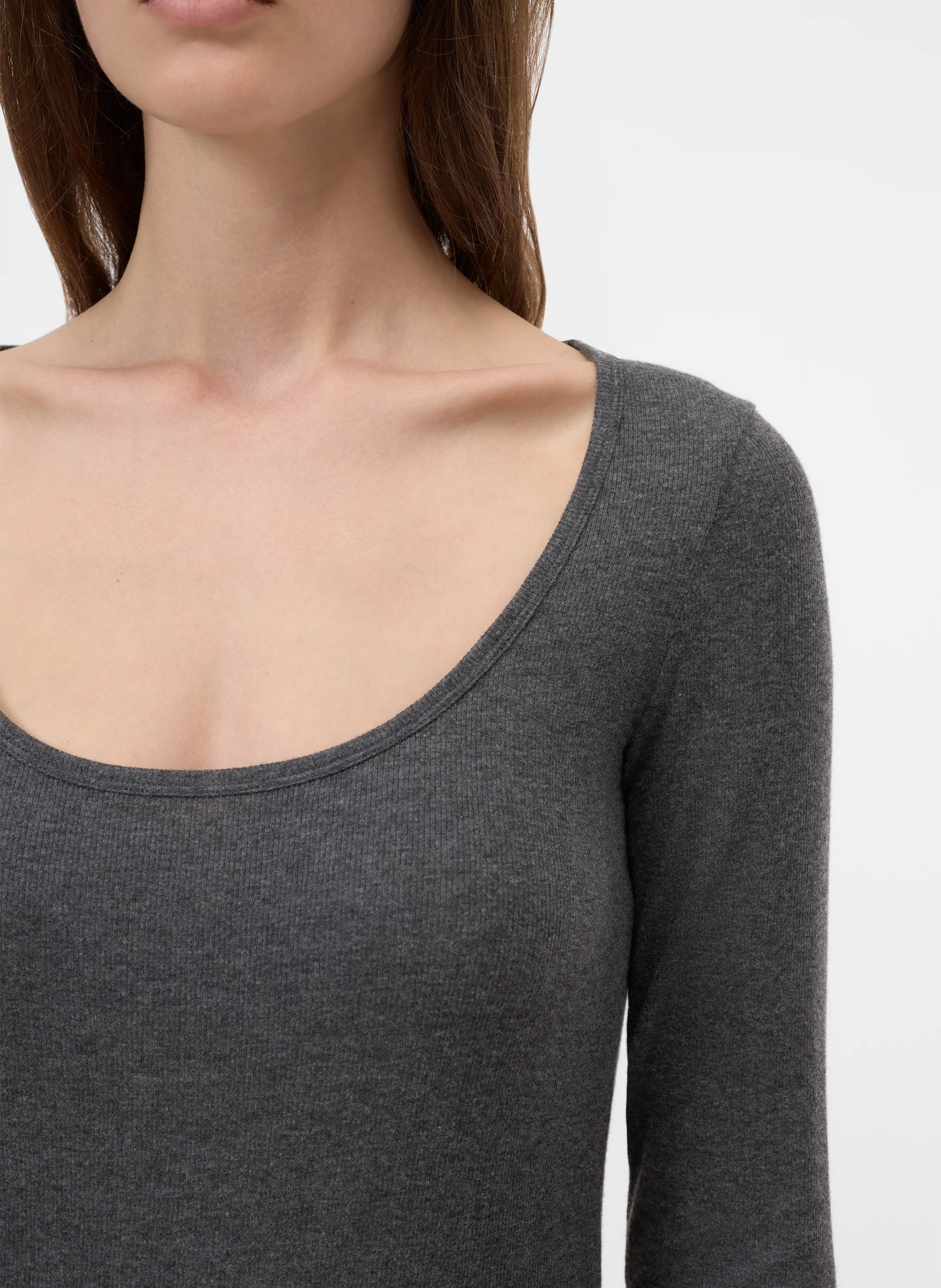 Fitted round neck t-shirt CLOSED Grey