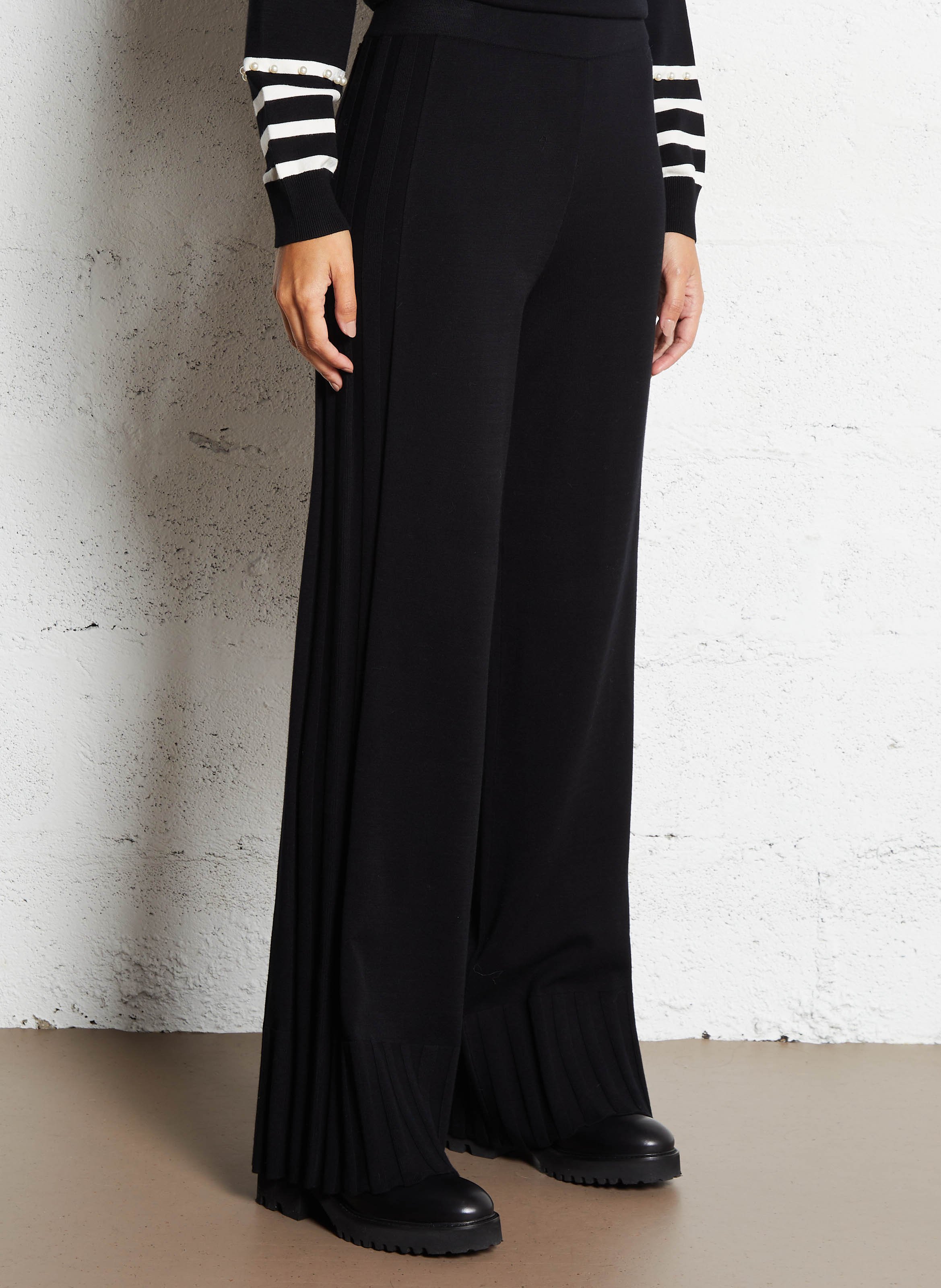 Gerade geschnittene Strickhose LIU JO Schwarz