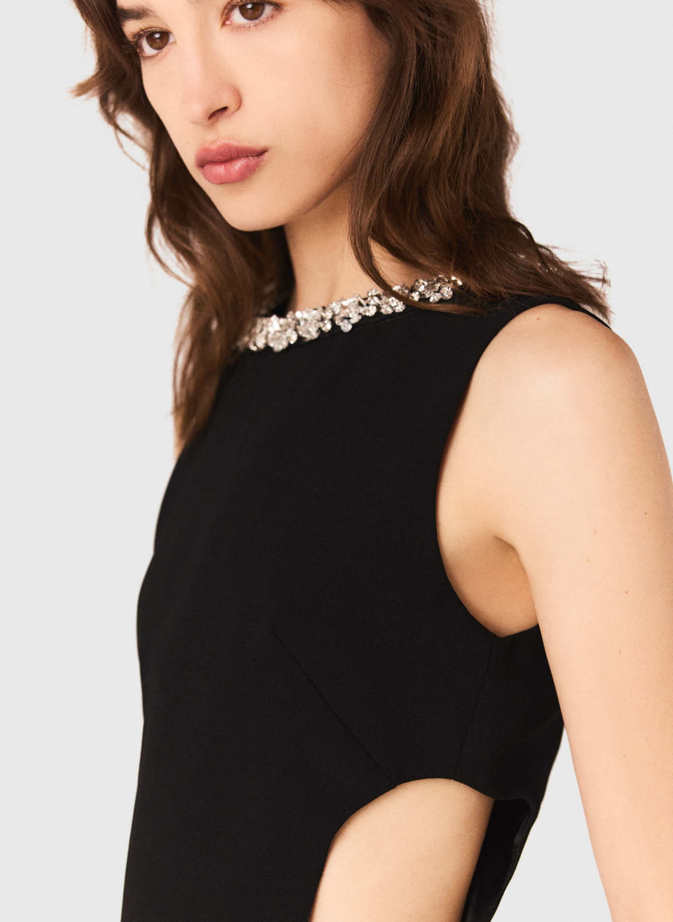 Lange jurk met ronde hals MAJE Black