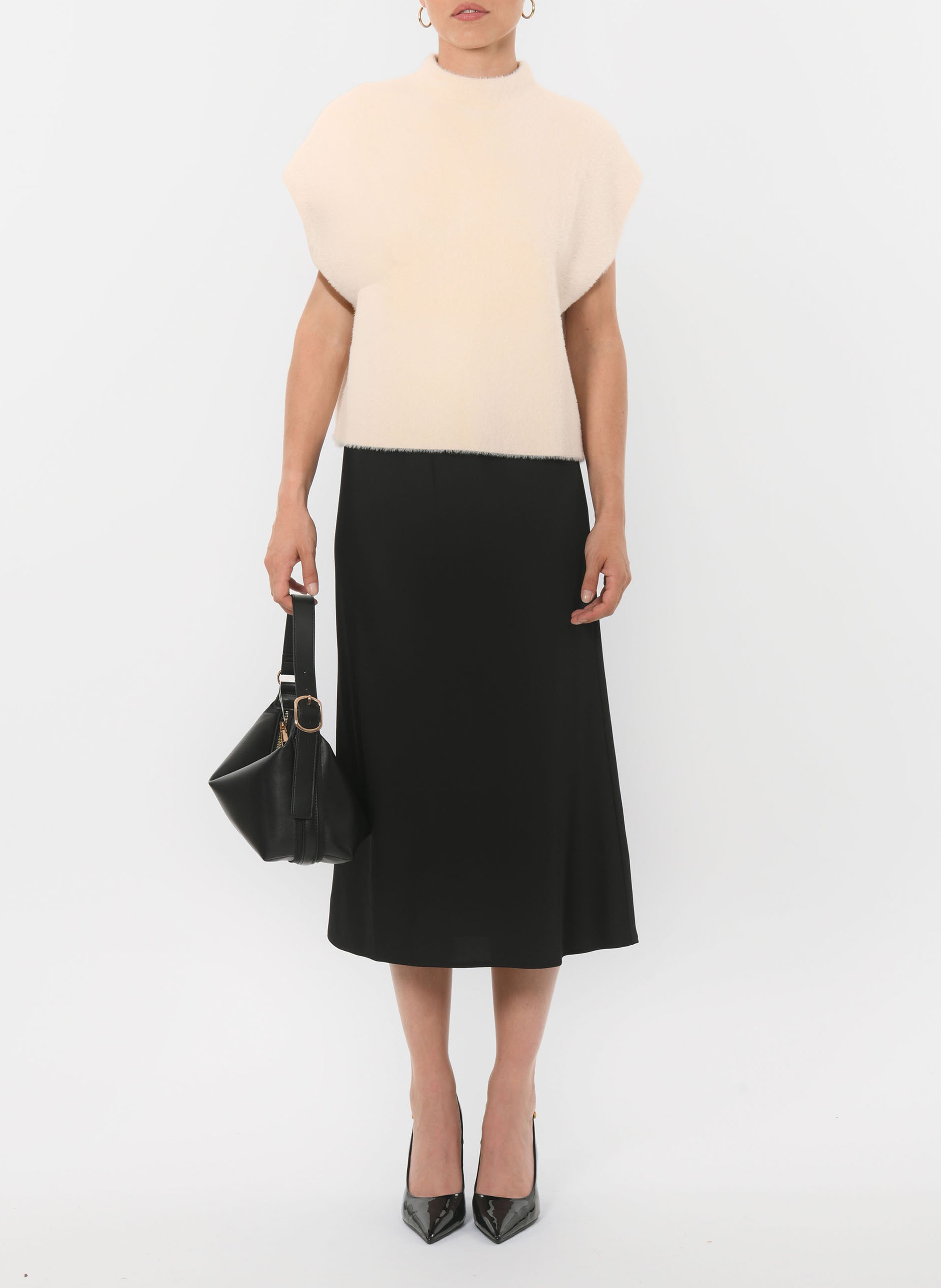 Pull oversize col montant KOOKAI Beige