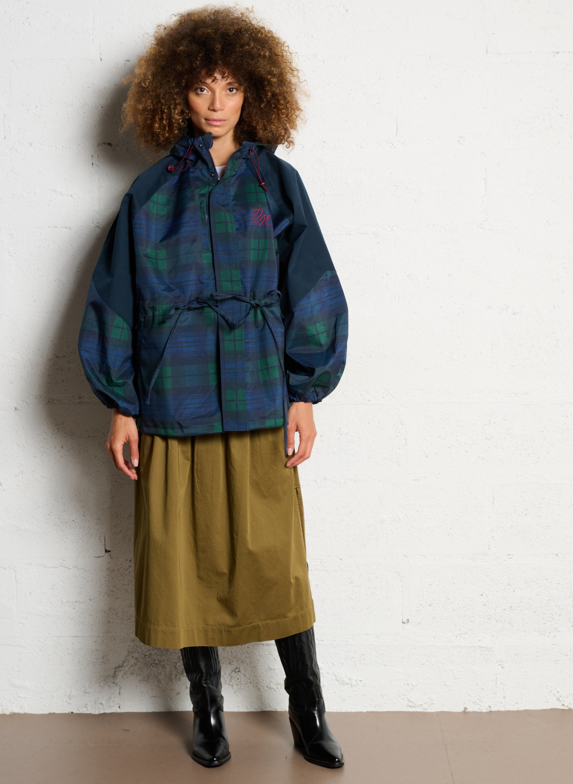 Jupe ample unie en coton bio DAMSON MADDER Kaki