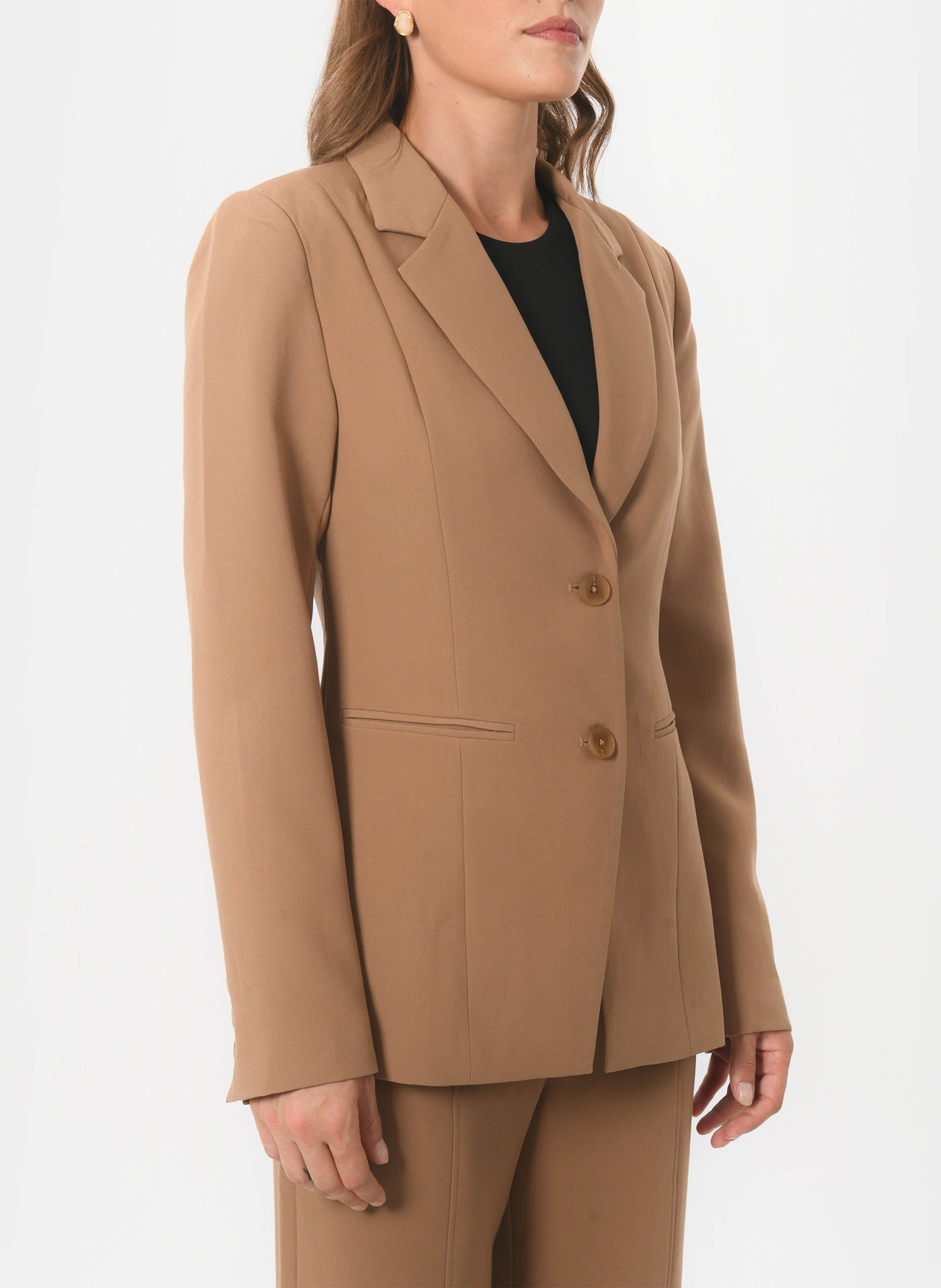 Veste de blazer ajustée col tailleur KOOKAI Beige