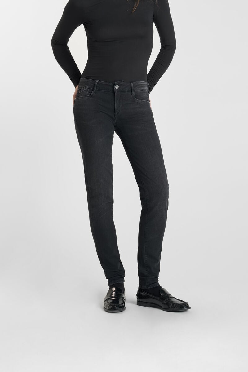 Push-up slim jeans, length 34 LE TEMPS DES CERISES Black