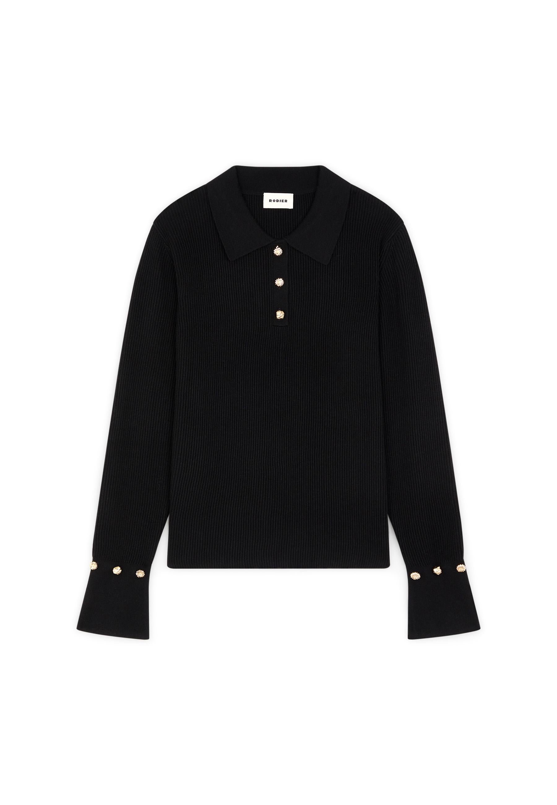 Ribbed polo RODIER Black