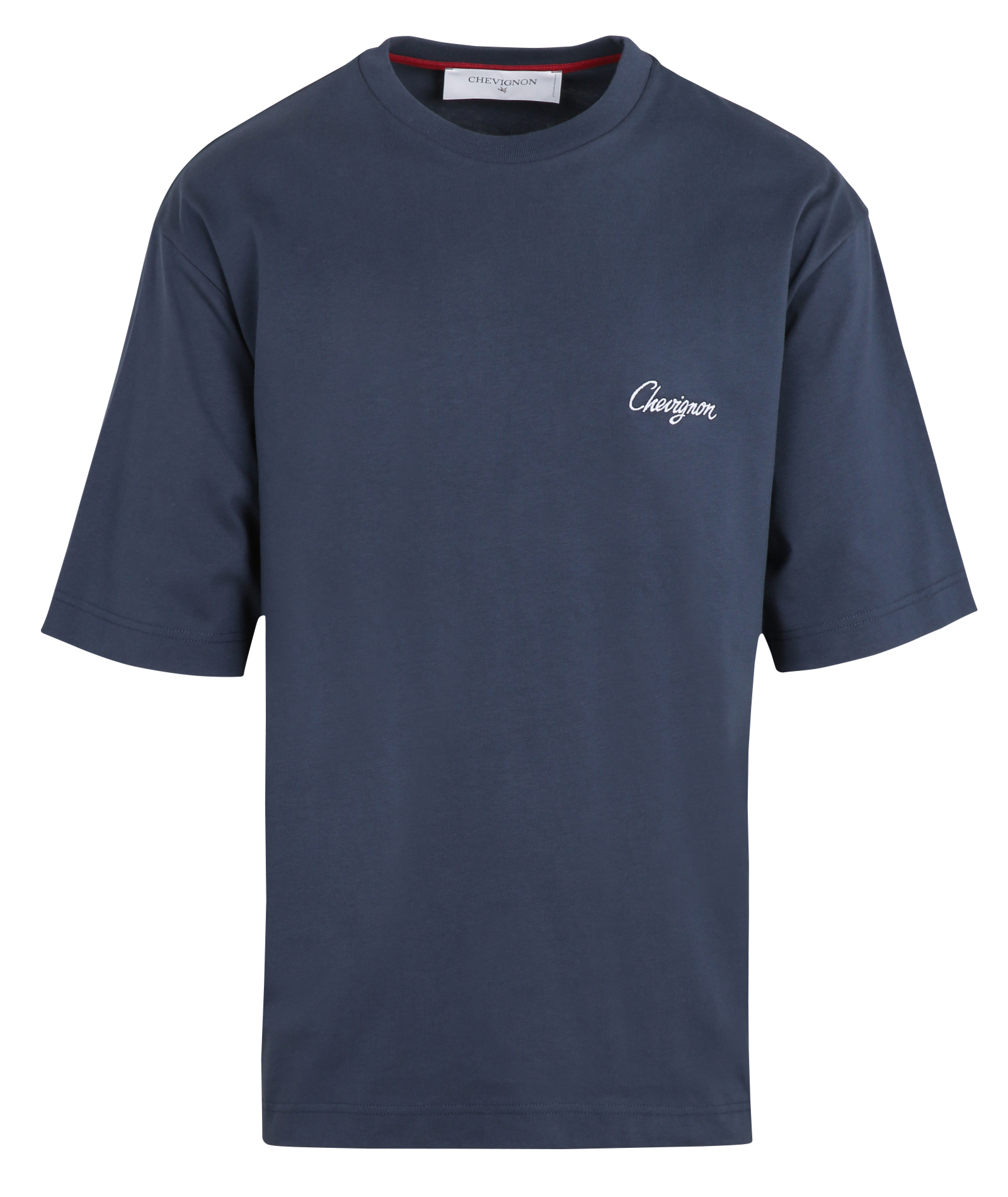 Oversized round neck organic cotton t-shirt CHEVIGNON Blue