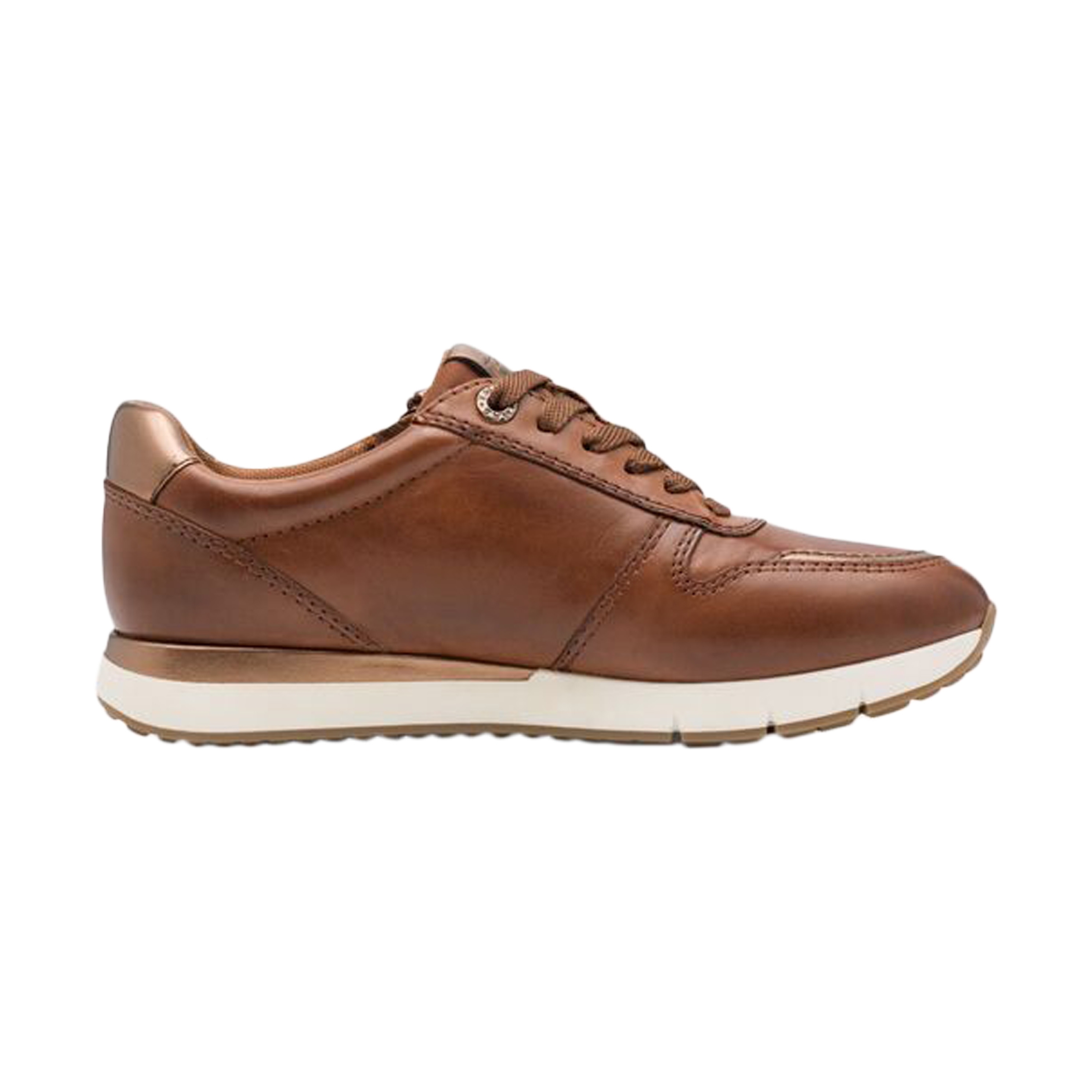 Low leather comfort sneaker TAMARIS Brown
