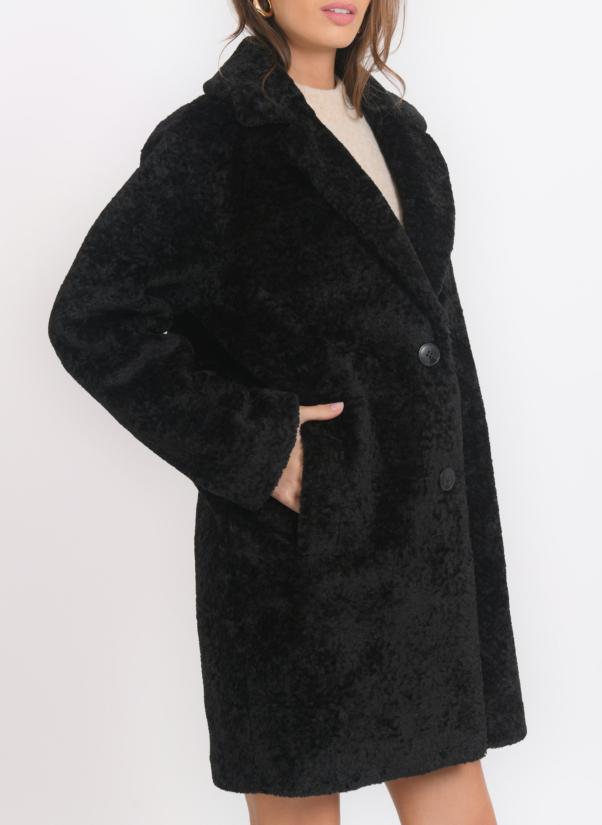 Manteau droit col tailleur KOOKAI Noir