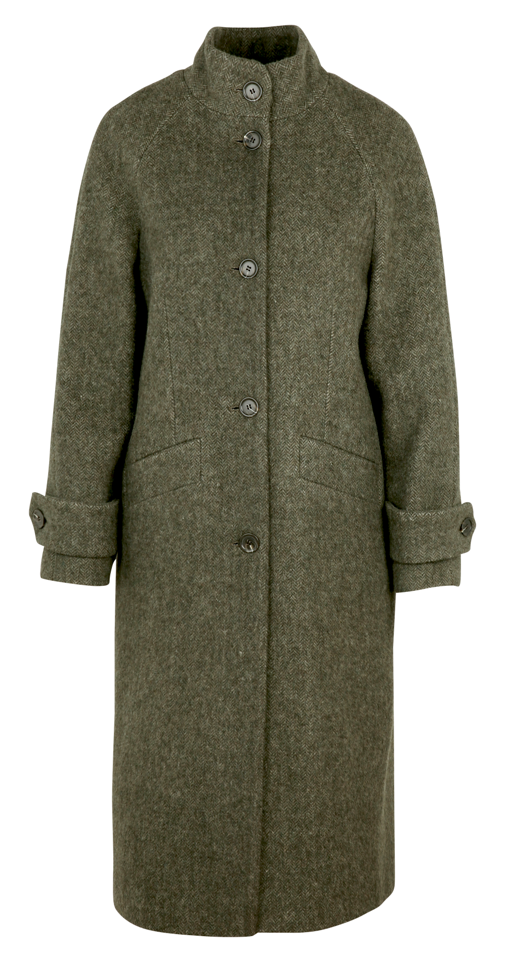 Straight wool-blend coat with high collar MAISON 123 Green