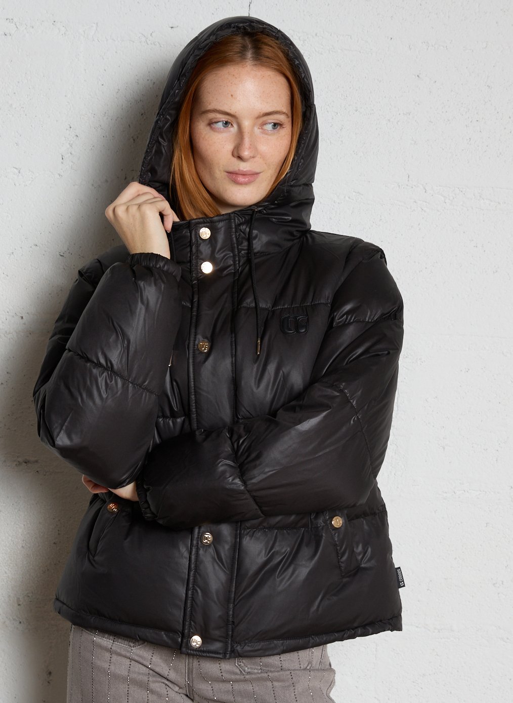 Doudoune à capuche matelassée LE TEMPS DES CERISES Noir