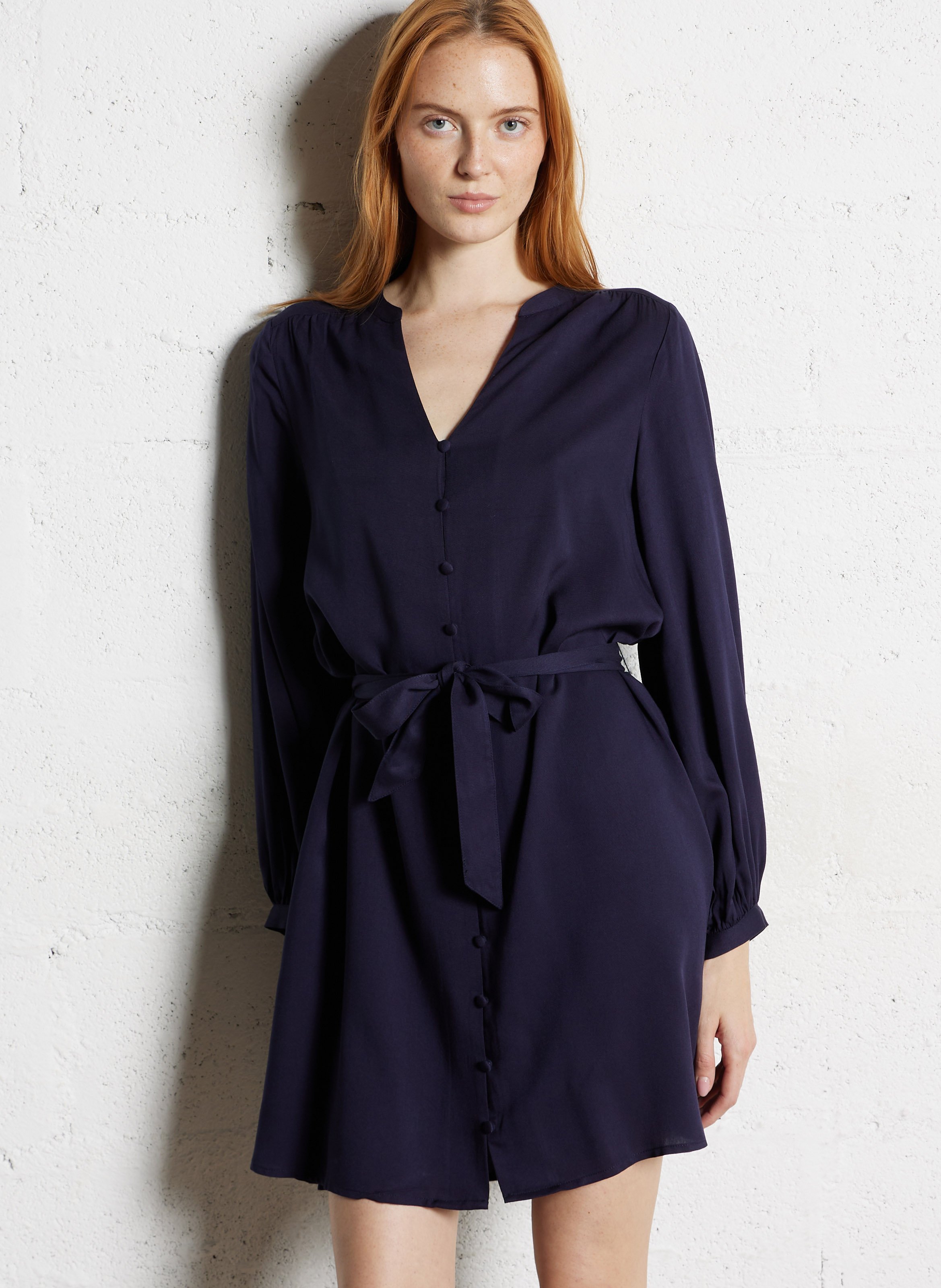 Korte jurk met kraag LA PETITE ETOILE Blauw