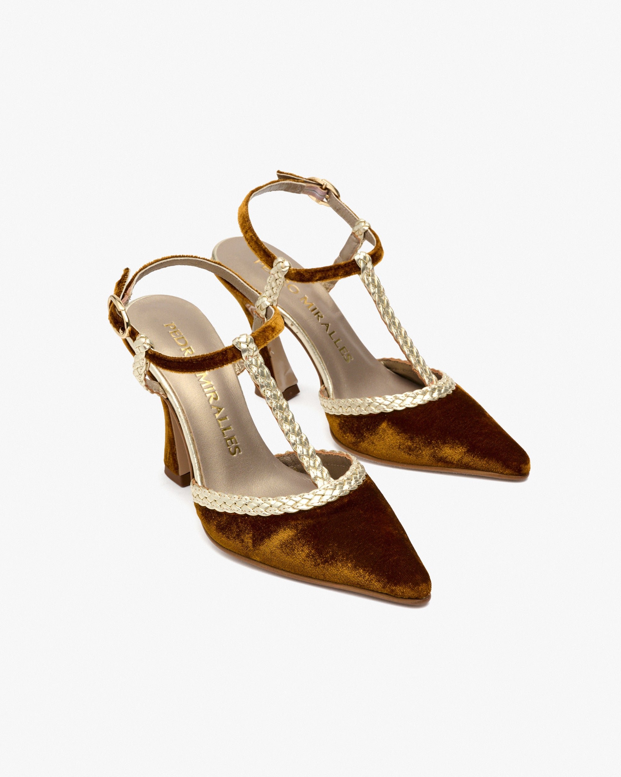 Yellow velvet pumps PEDRO MIRALLES Yellow