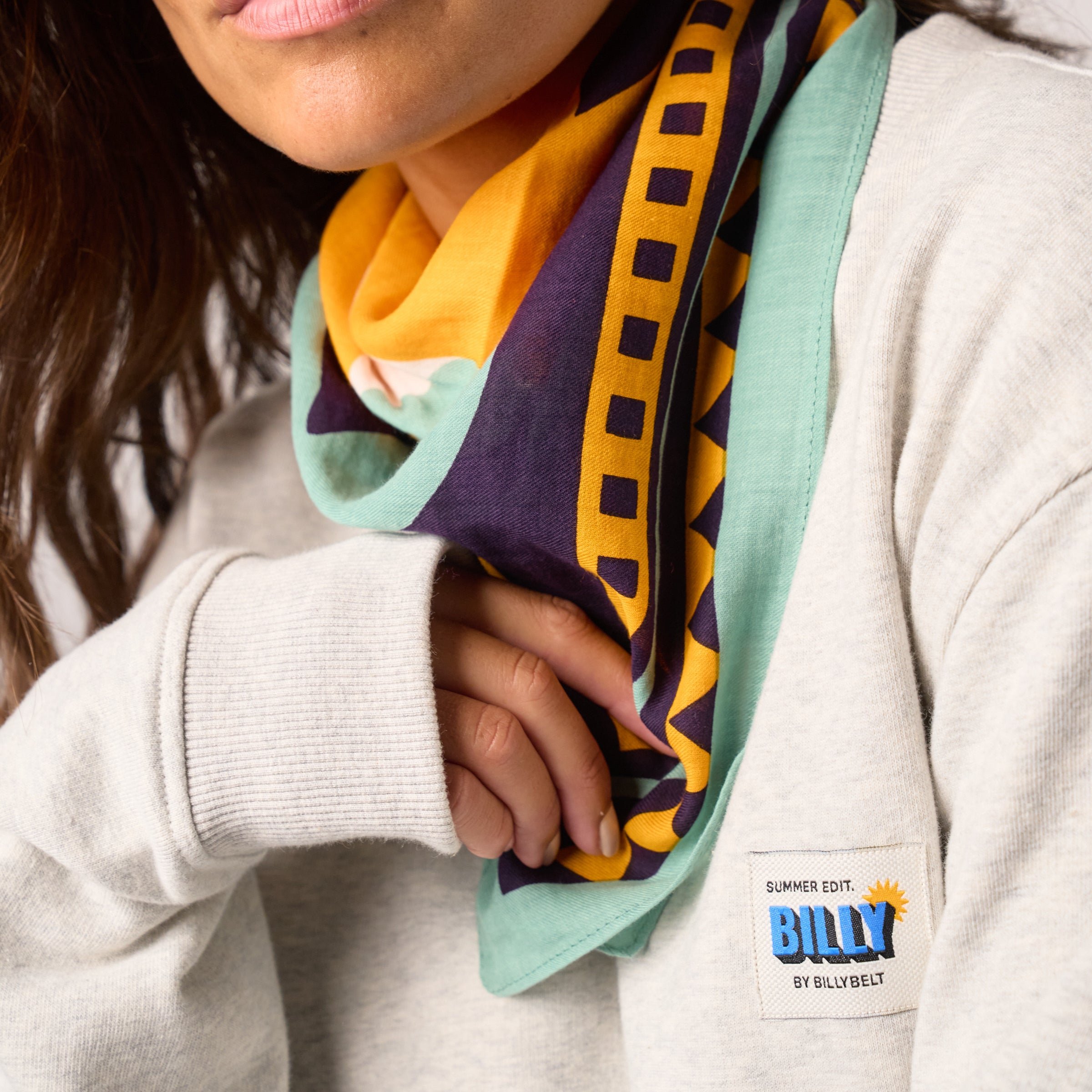 Small organic cotton scarf Paola BILLYBELT Blue