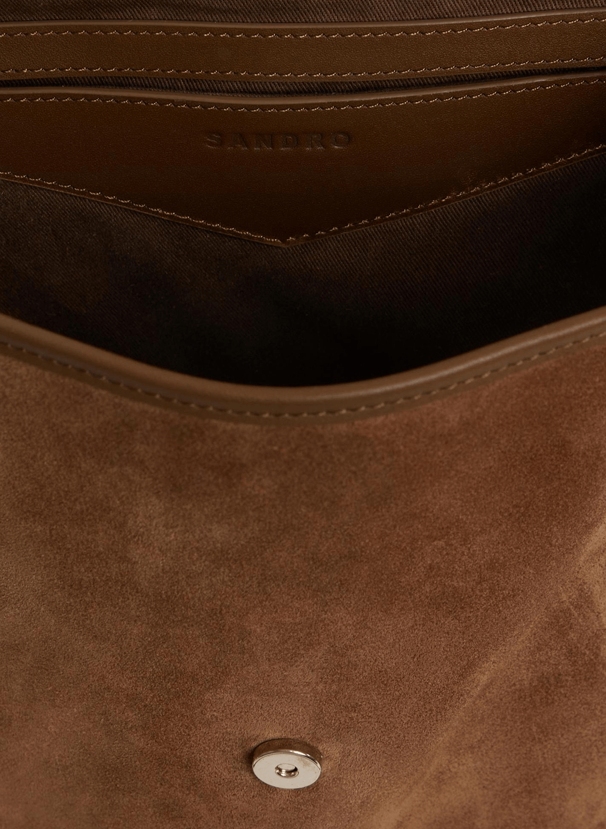 Sac porté épaule en cuir SANDRO Marron