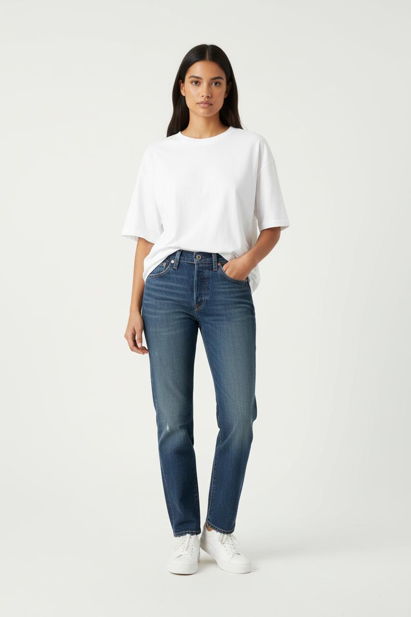 Cropped slim jeans with studs LEVI'S - Seconde main Blue