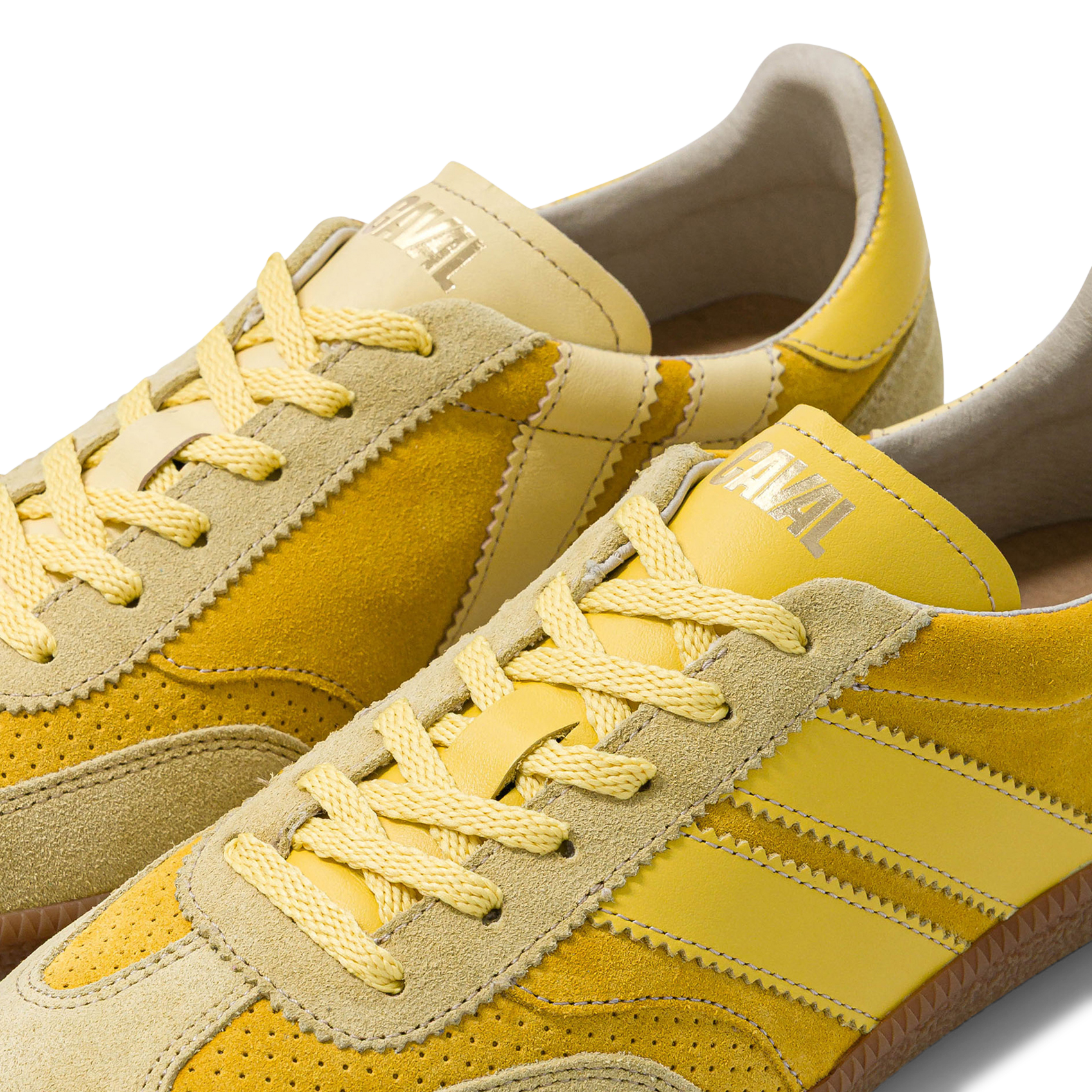 Suede leather low-top sneakers CAVAL Yellow