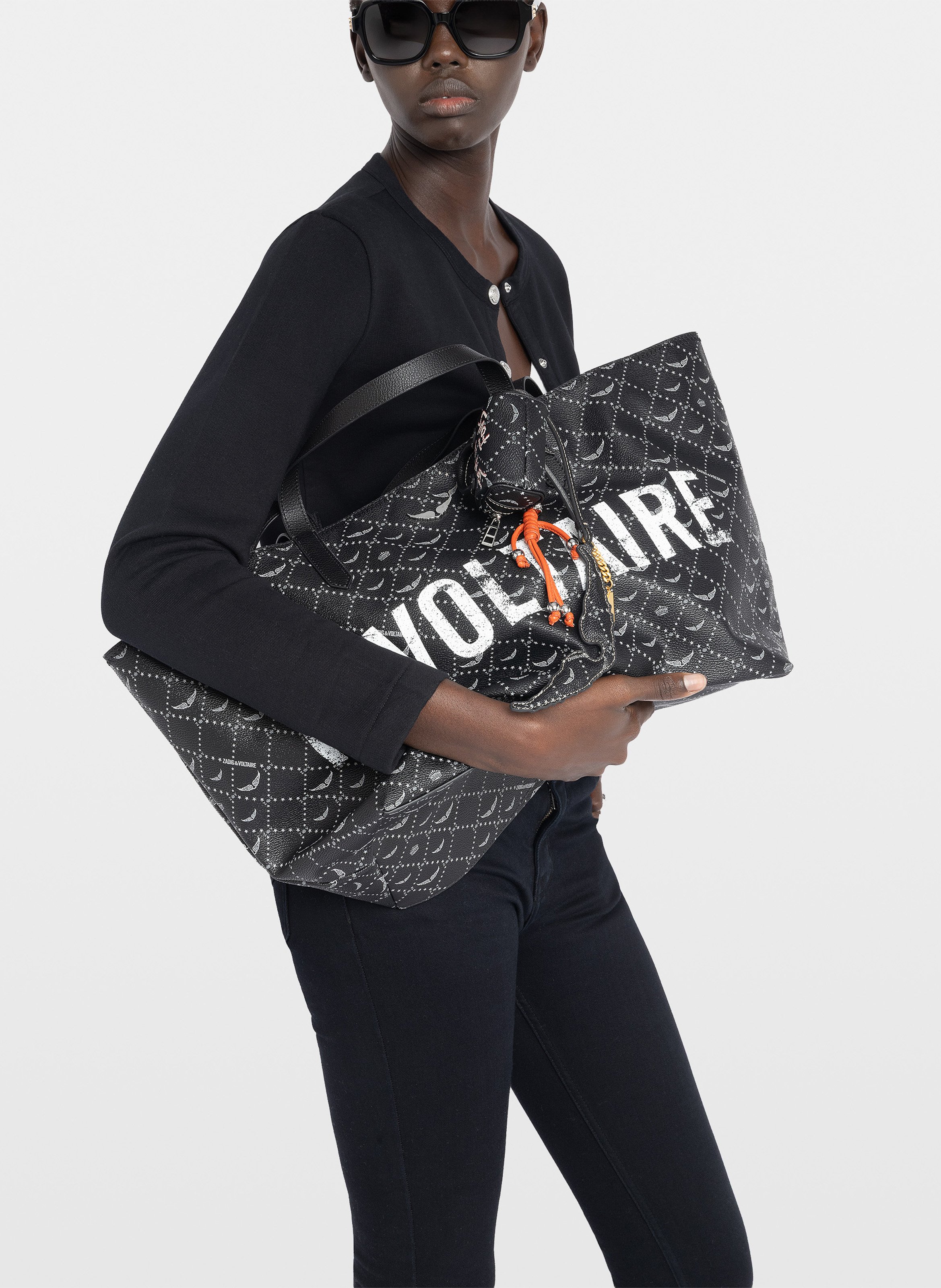 Canvas monogram tote bag ZADIG&VOLTAIRE Black