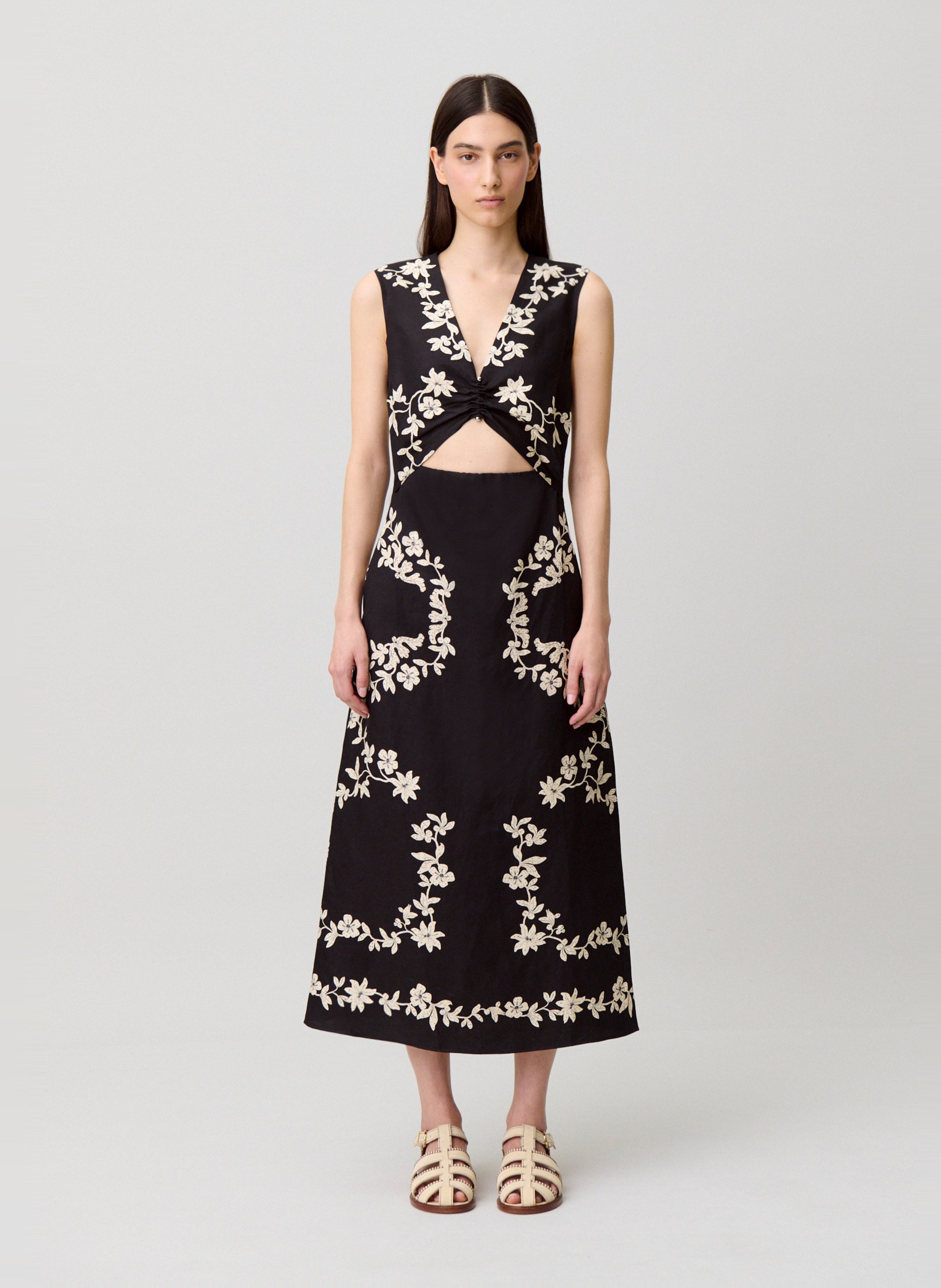 Robe col v imprimée CLAUDIE PIERLOT Multicolore