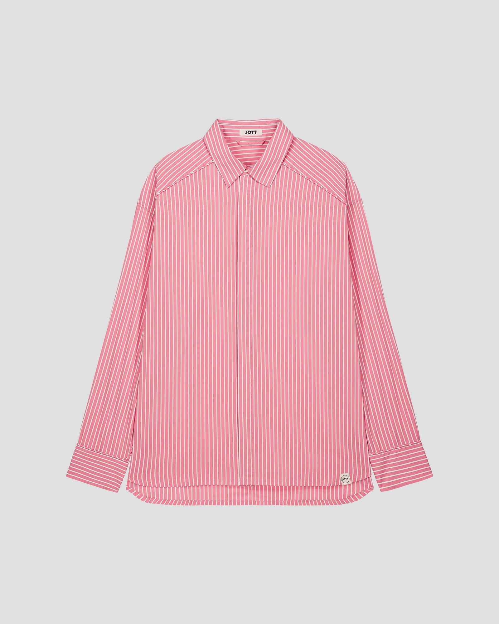 Unisex poplin shirt in duffy stripe fabric JOTT Pink